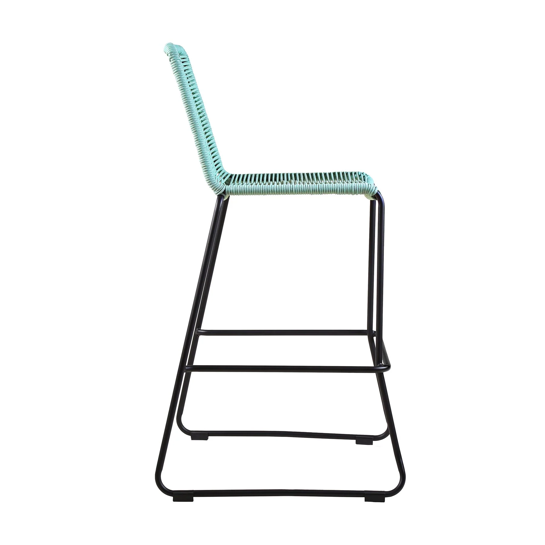 Shasta 30" Outdoor Metal and Wasabi Rope Stackable Barstool - Set of 2 - Image 3