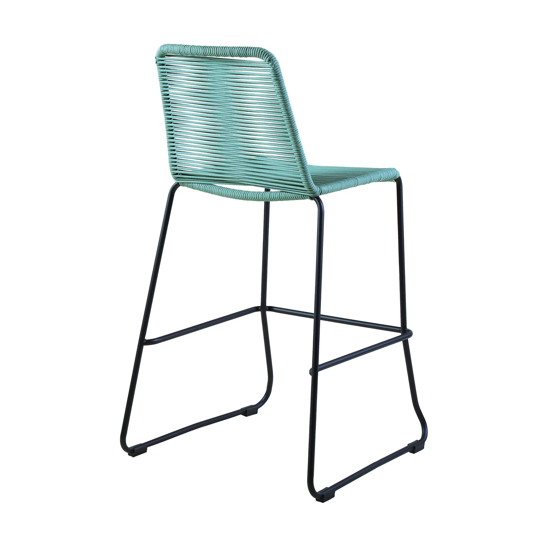 Shasta 30" Outdoor Metal and Wasabi Rope Stackable Barstool - Set of 2 - Image 4