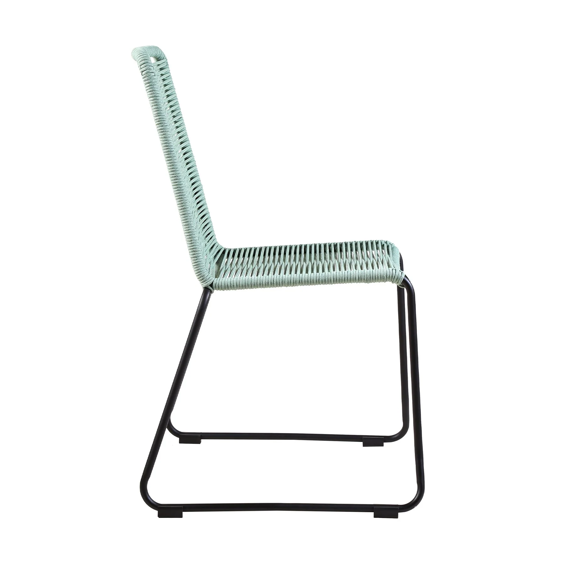 Shasta Outdoor Metal and Wasabi Rope Stackable Dining Chair - Set of 2 - Image 3