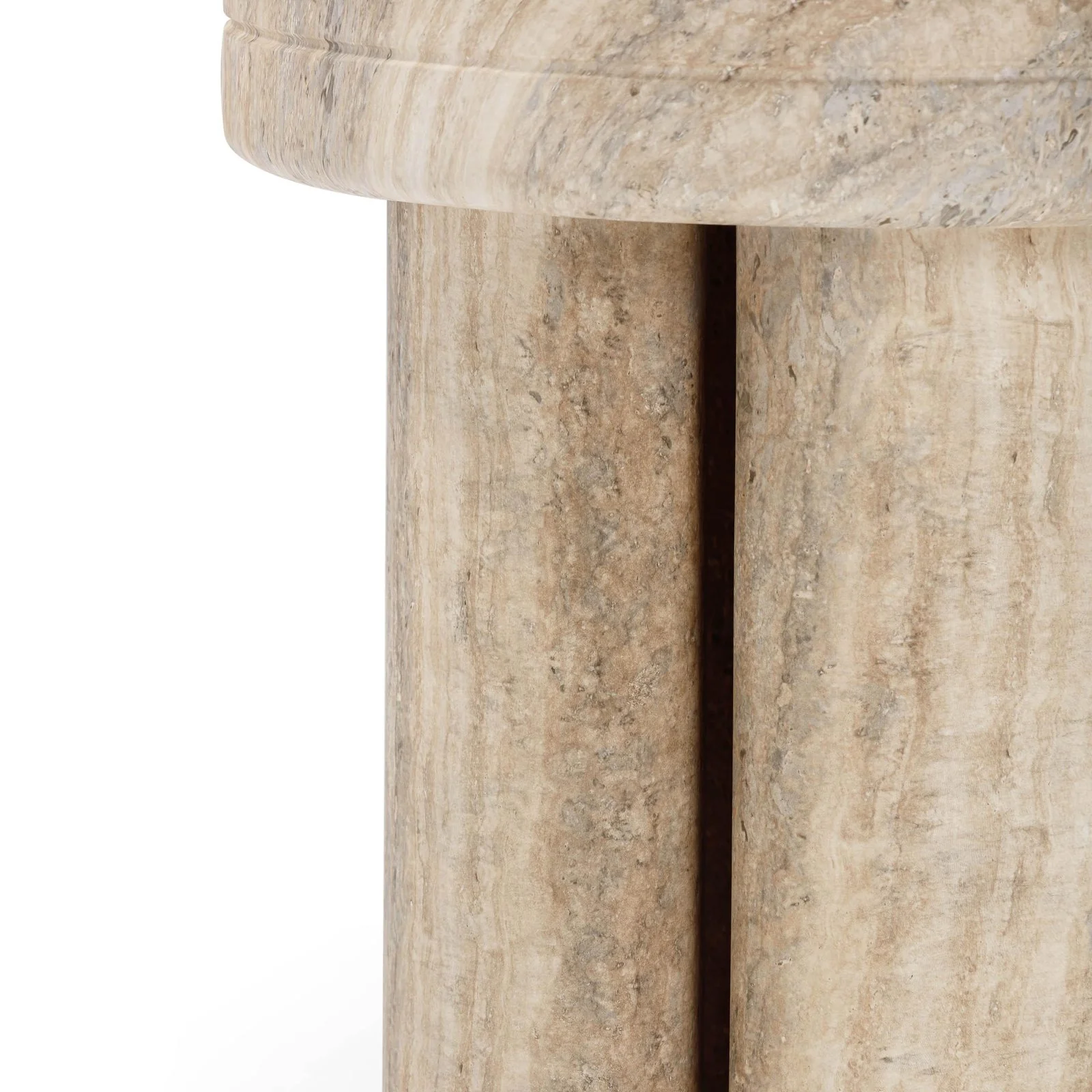 Sheila Travertine Textured Concrete Side Table - Image 6