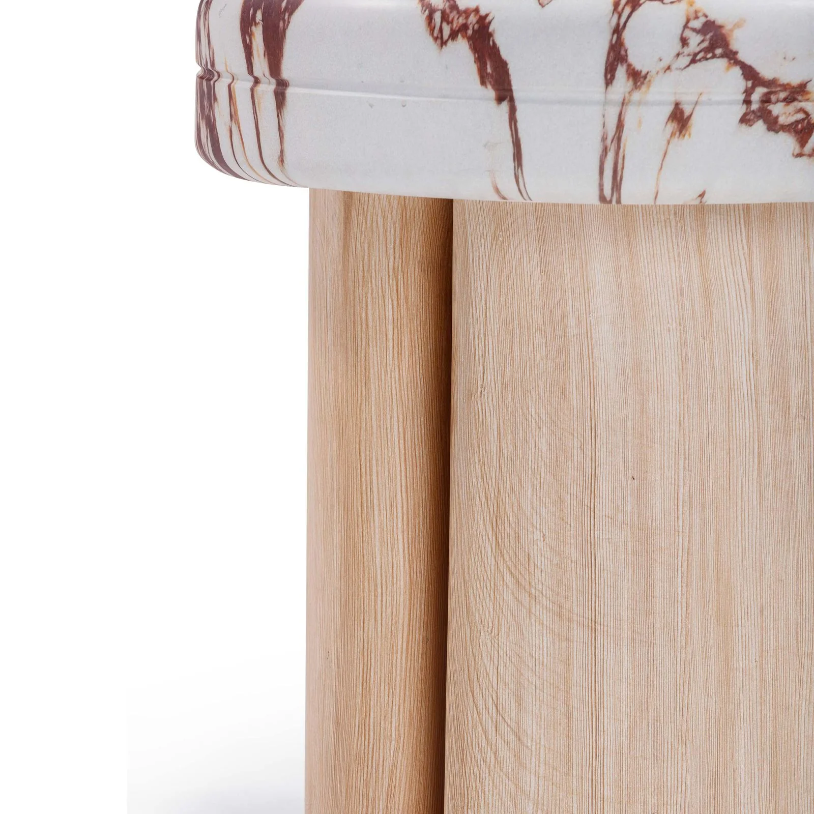 Sheila Wood and Breccia Capraia Textured Concrete Side Table - Image 5