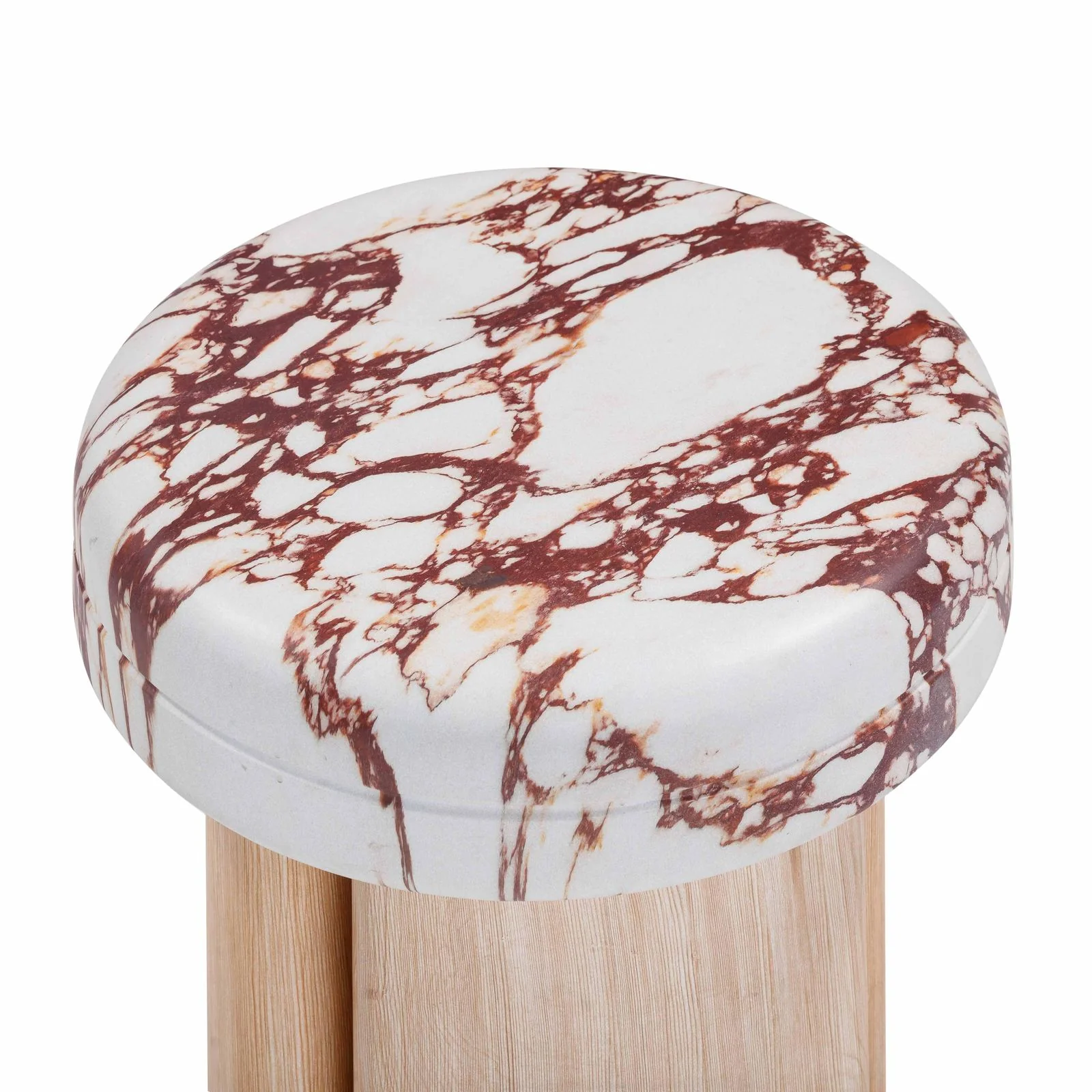 Sheila Wood and Breccia Capraia Textured Concrete Side Table - Image 6