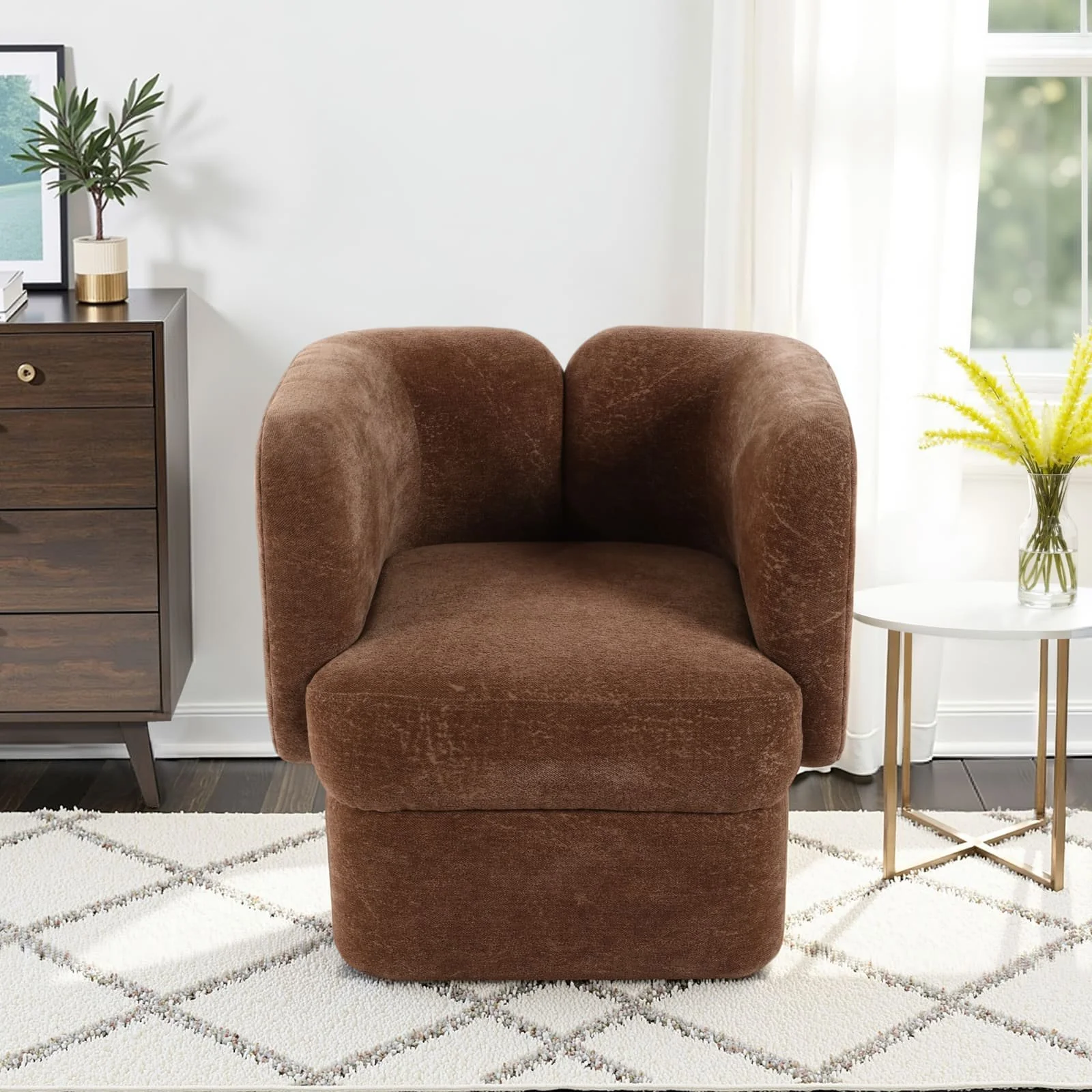 Shelter-back Accent Chair, Brown - Image 9