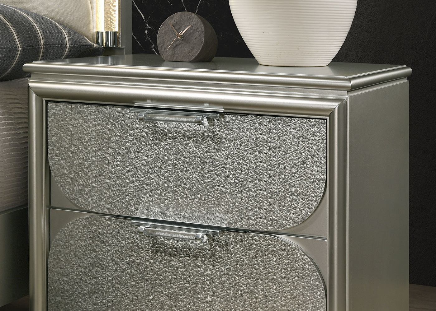 Sheridan Nightstand, Silver - Image 3