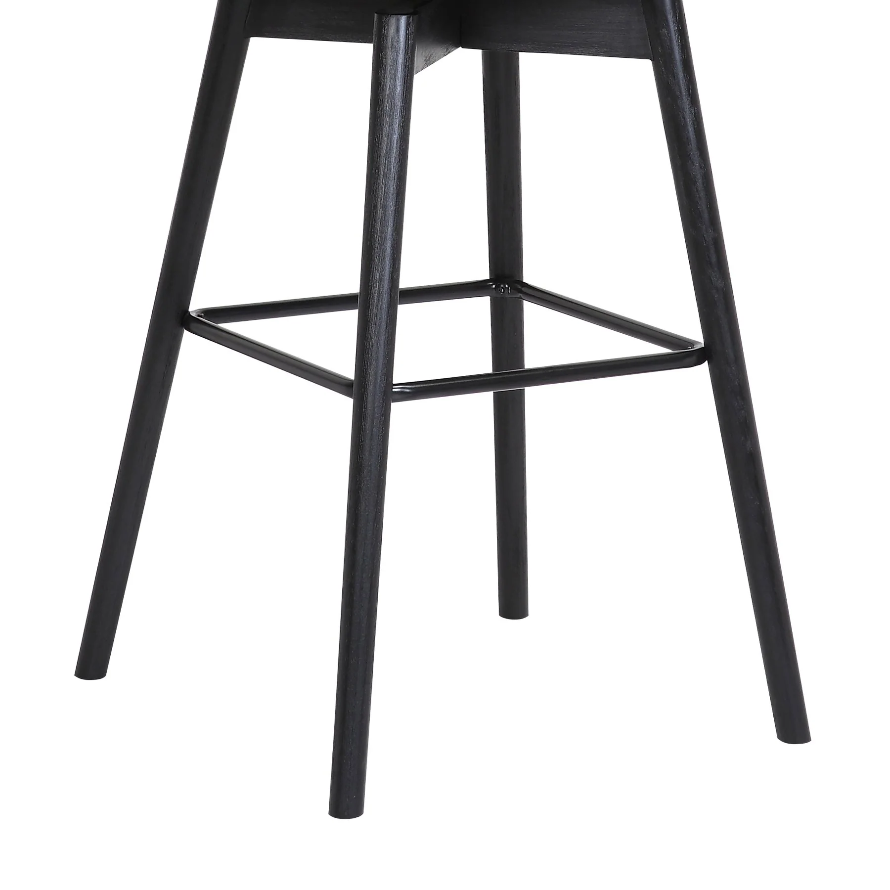 Sicily 26" Swivel Black Wood Counter Stool in Light Gray Fabric - Image 8
