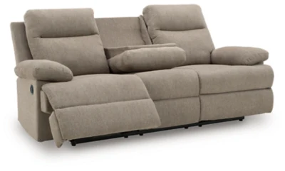 Side-Swipe Reclining Sofa with Drop Down Table - Image 15
