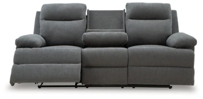 Side-Swipe Reclining Sofa with Drop Down Table - Image 7