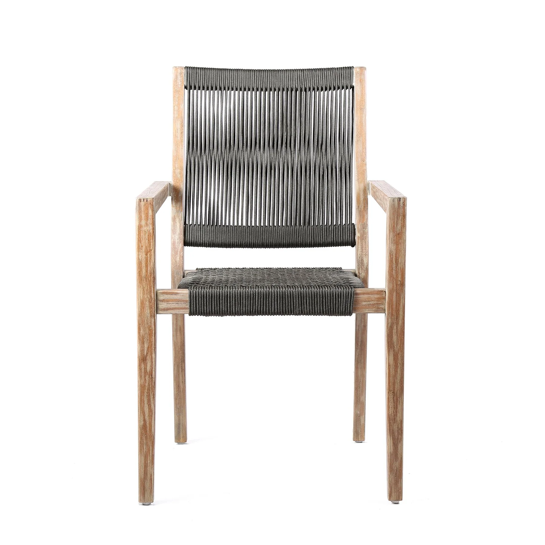 Sienna and Madsen 5 Piece Outdoor Eucalyptus Dining Set with Gray Teak Finish - Image 3