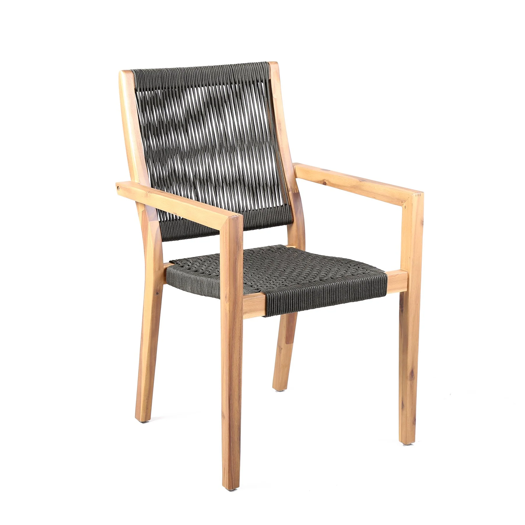 Sienna and Madsen 5 Piece Outdoor Eucalyptus Dining Set with Teak Finish - Image 2