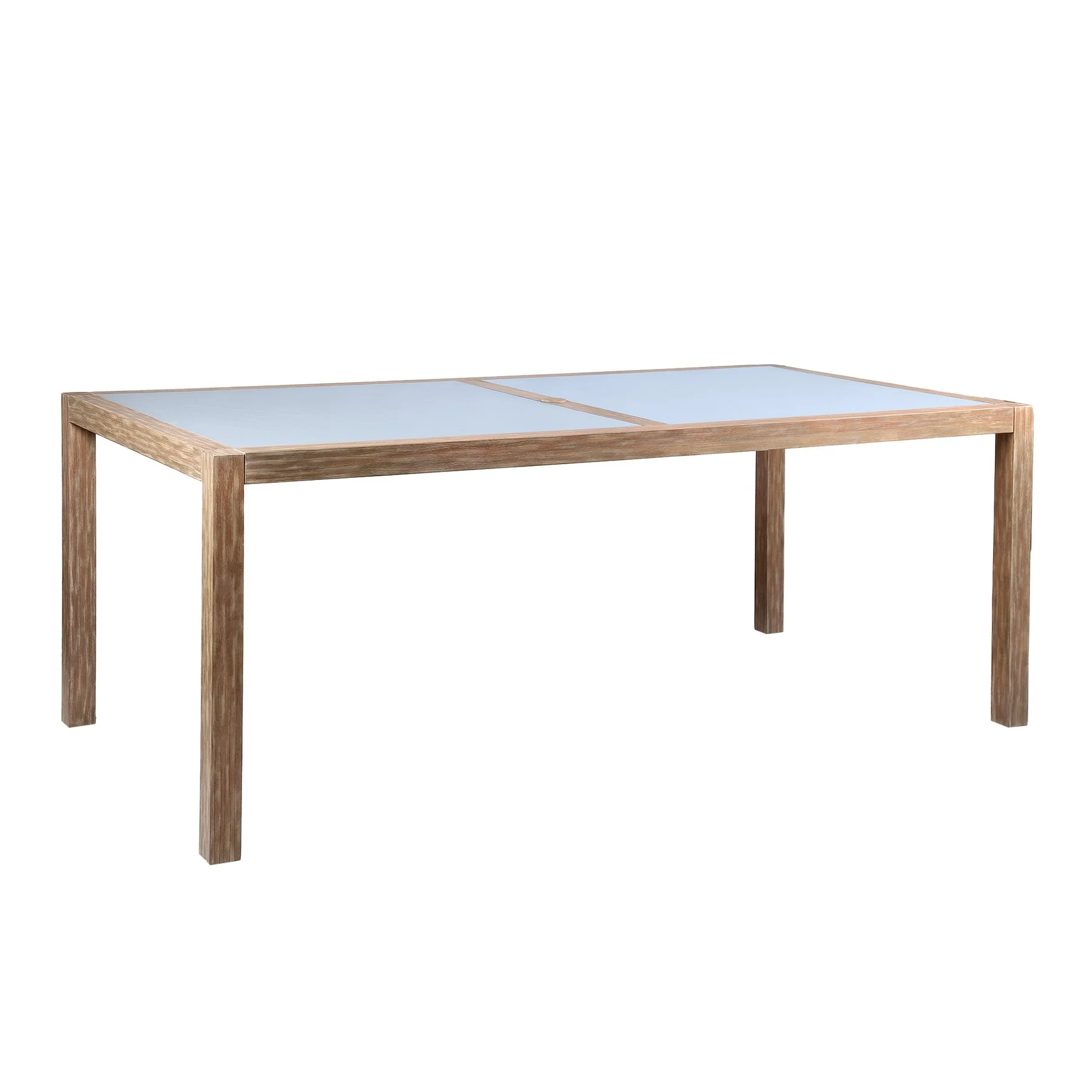 Sienna Outdoor Eucalyptus Dining Table with Gray Teak Finish and Super Stone Top - Image 2