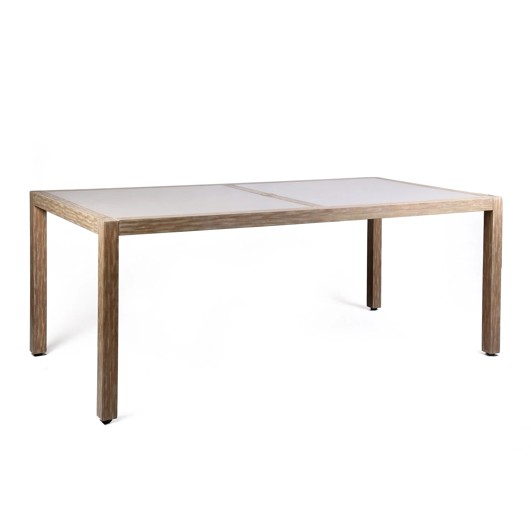 Sienna Outdoor Eucalyptus Dining Table with Teak Finish and Gray Super Stone Top - Image 2