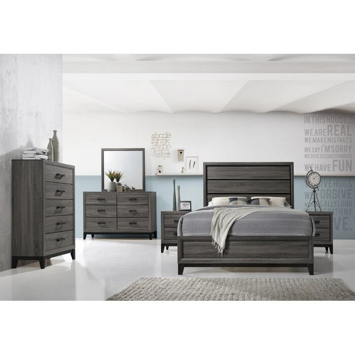 Sierra 5 Pc king Bed Gray - Image 2