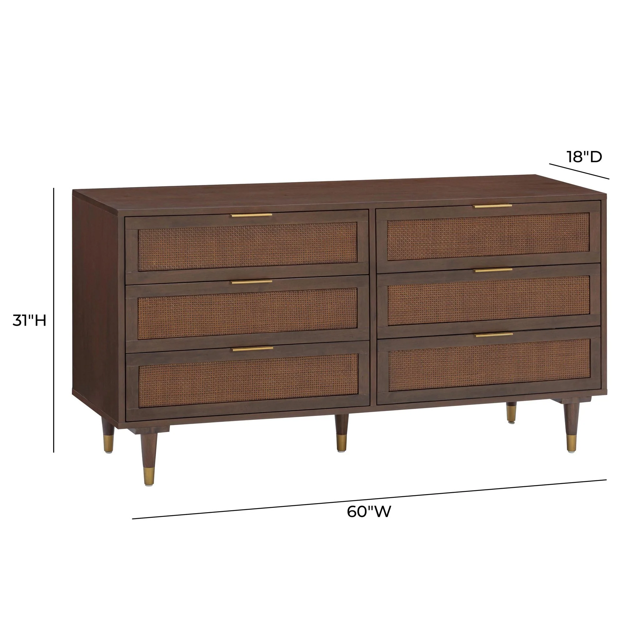 Sierra Dark Chocolate Brown 6 Drawer Dresser - Image 8
