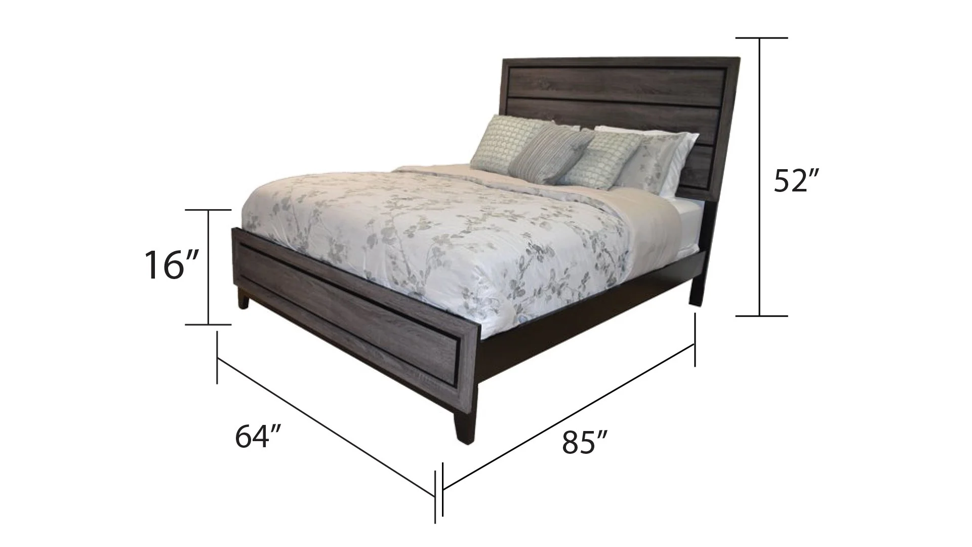 Sierra Queen Bed Gray - Image 5