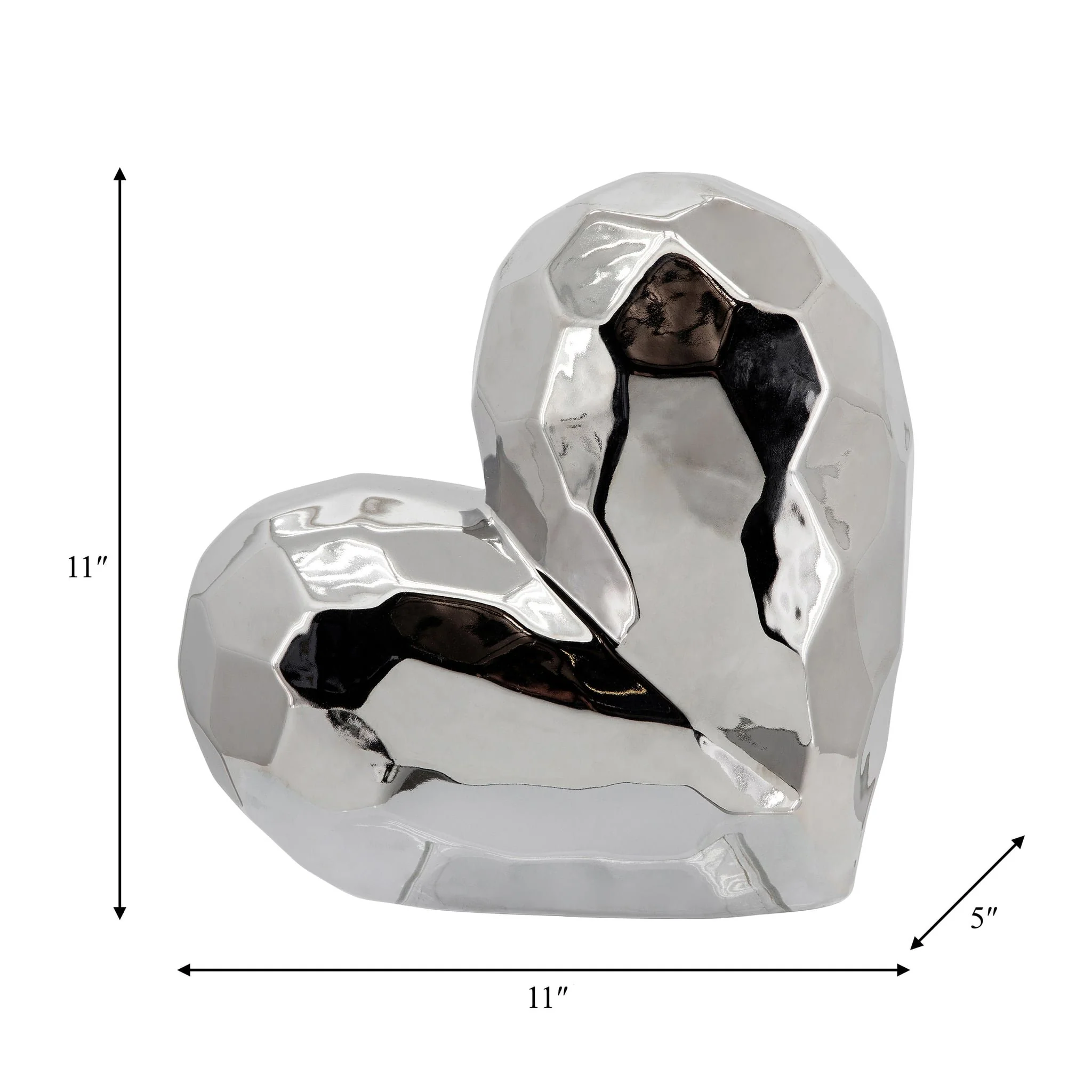 Silver Ceramic Heart 11 - Image 2
