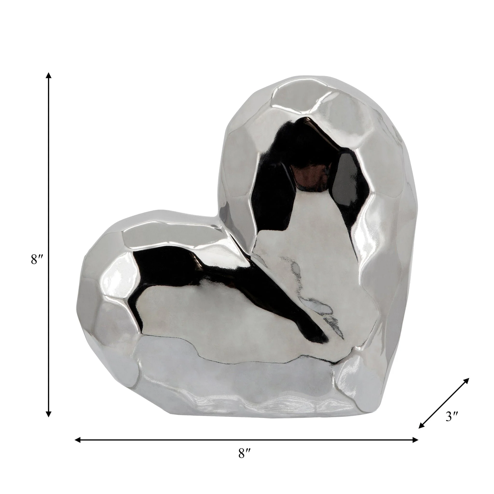 Silver Ceramic Heart 8 - Image 2