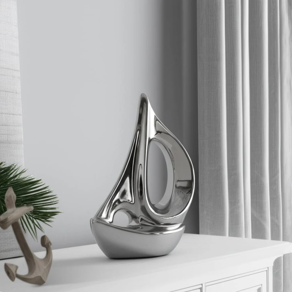 Silver Ceramic Sailboat 8 - Image 10
