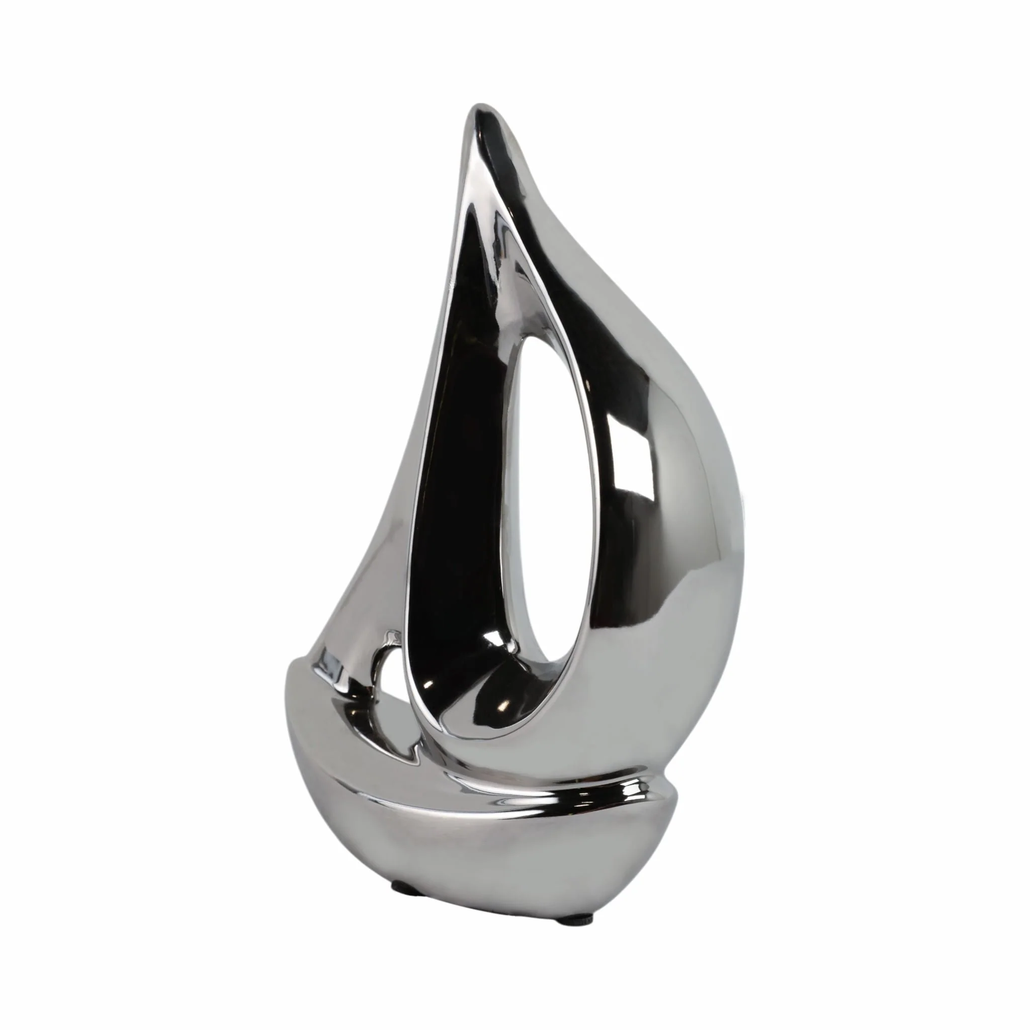 Silver Ceramic Sailboat 8 - Image 2