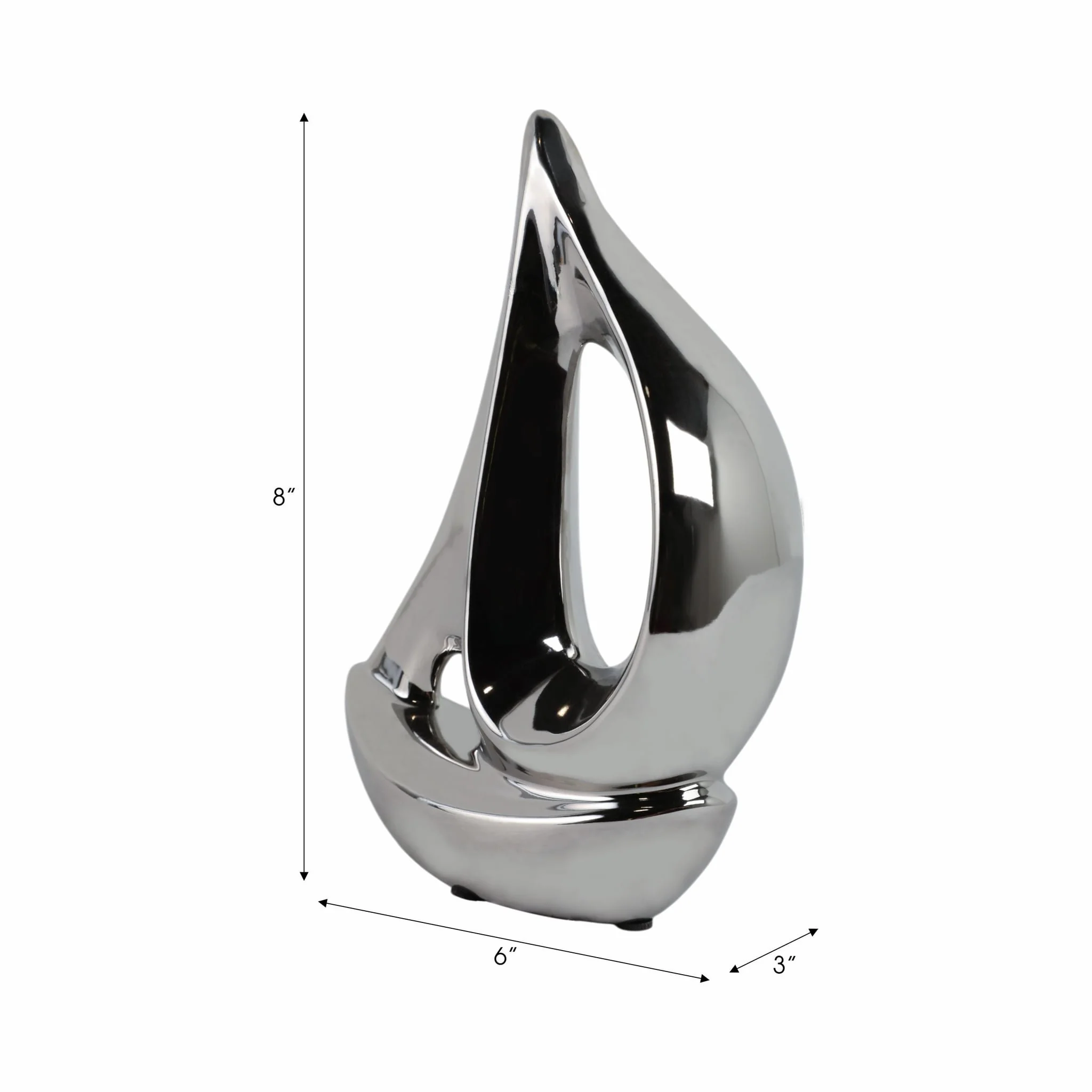 Silver Ceramic Sailboat 8 - Image 7