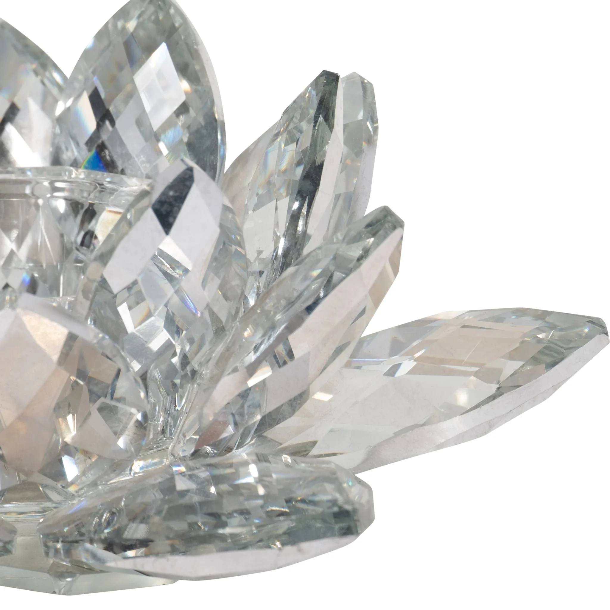Silver Crystal Lotus Candle Holder 8 - Image 4
