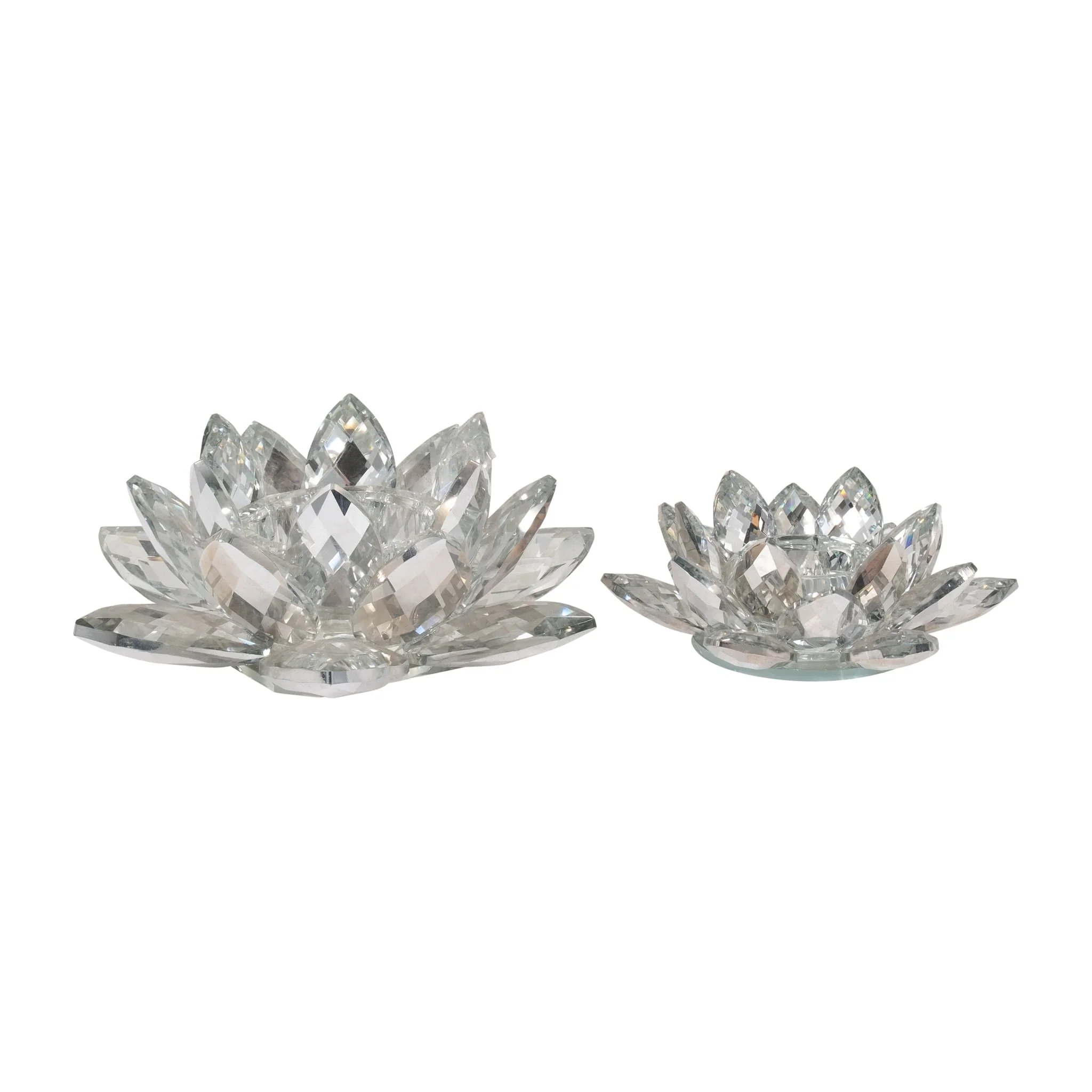 Silver Crystal Lotus Candle Holder 8 - Image 7