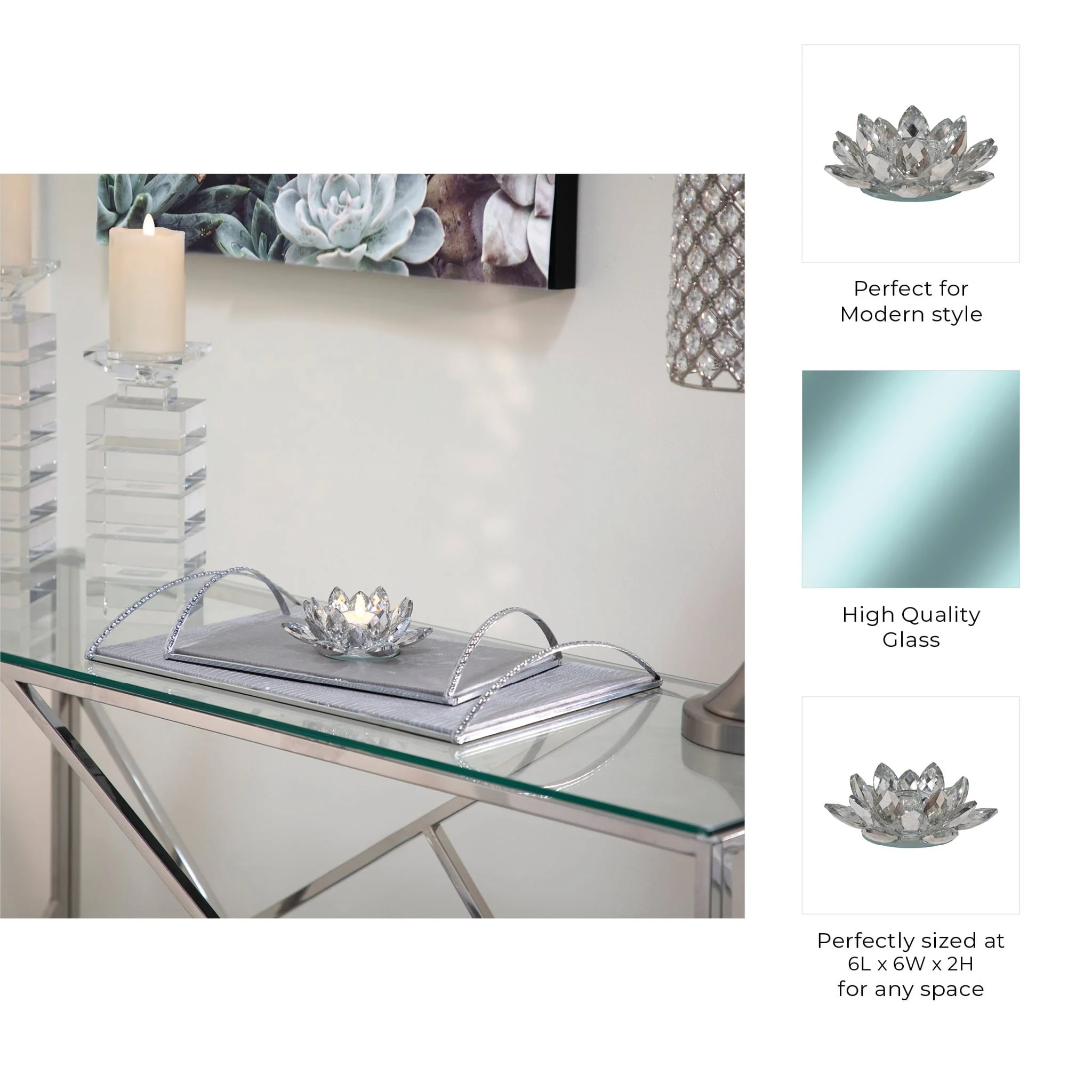 Silver Crystal Votive Candle Holder 6 - Image 9