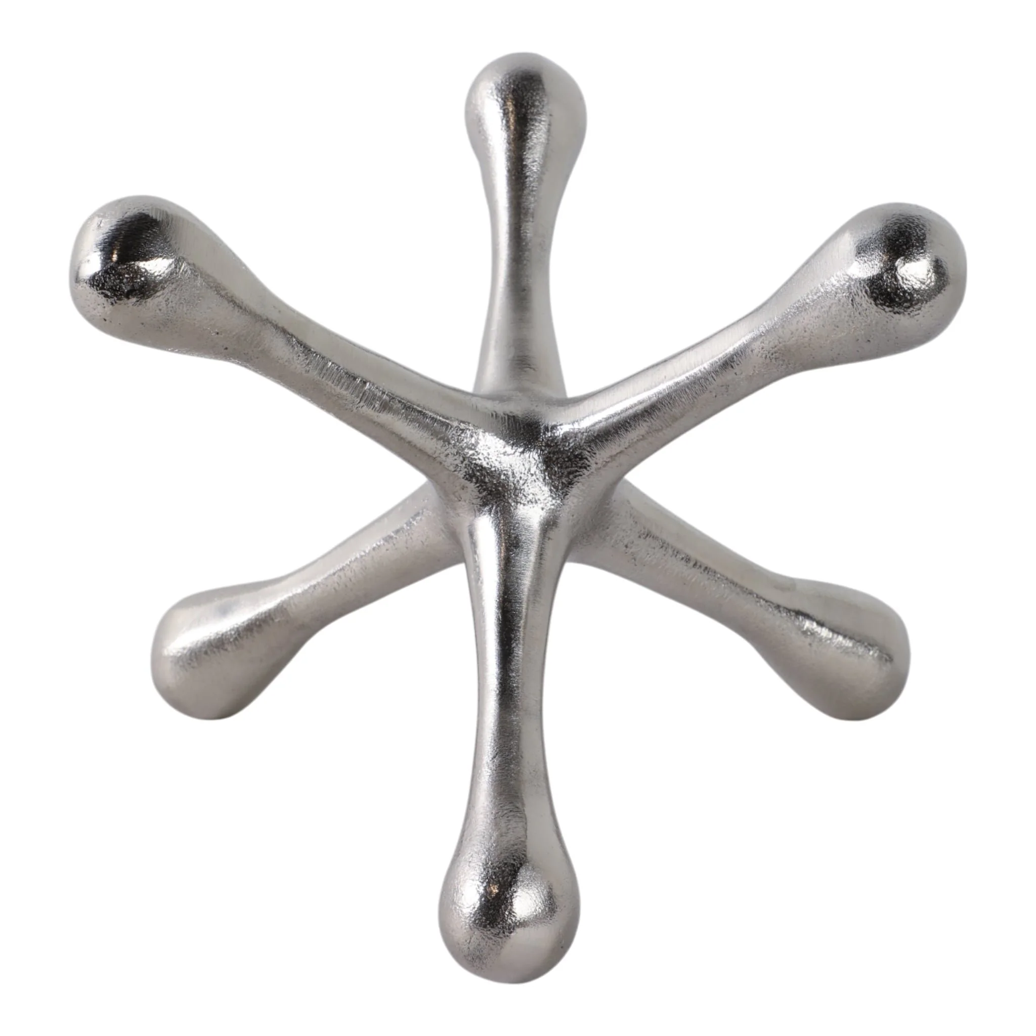 Silver Metal Jacks Sculpture, 8 - Image 2
