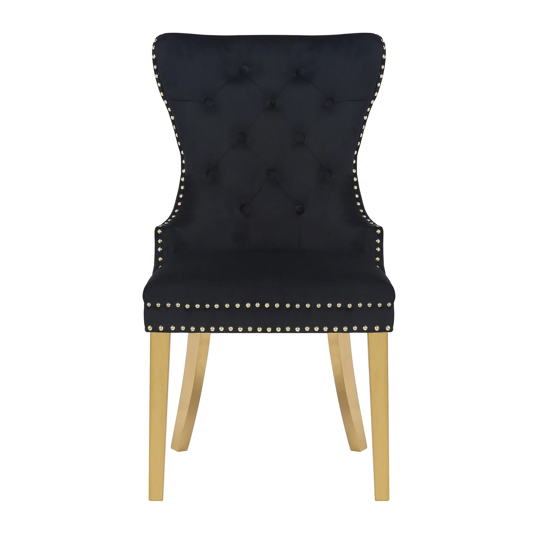 Simba Gold Legs Chair Finish with Velvet Fabric in Black - Image 3