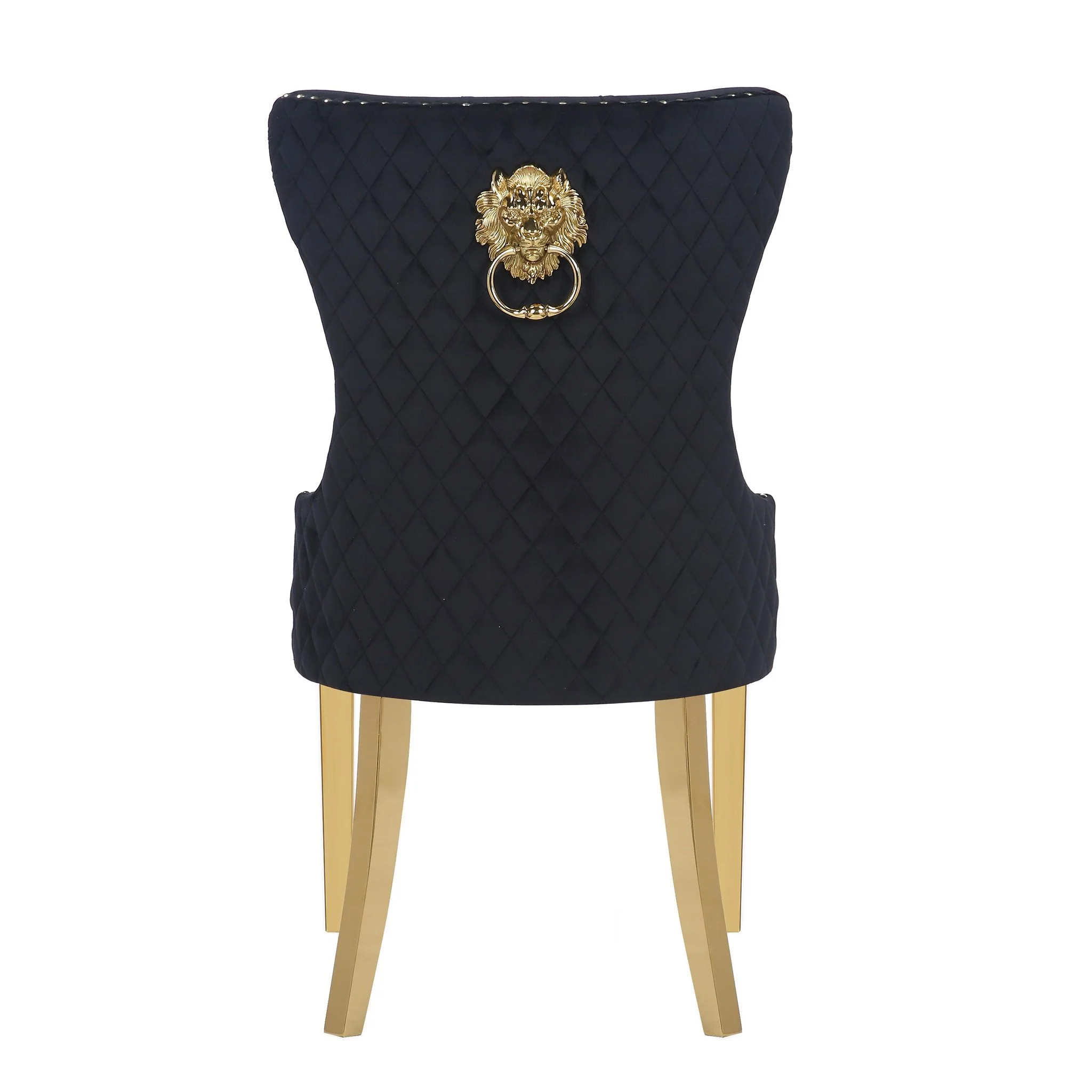 Simba Gold Legs Chair Finish with Velvet Fabric in Black - Image 5