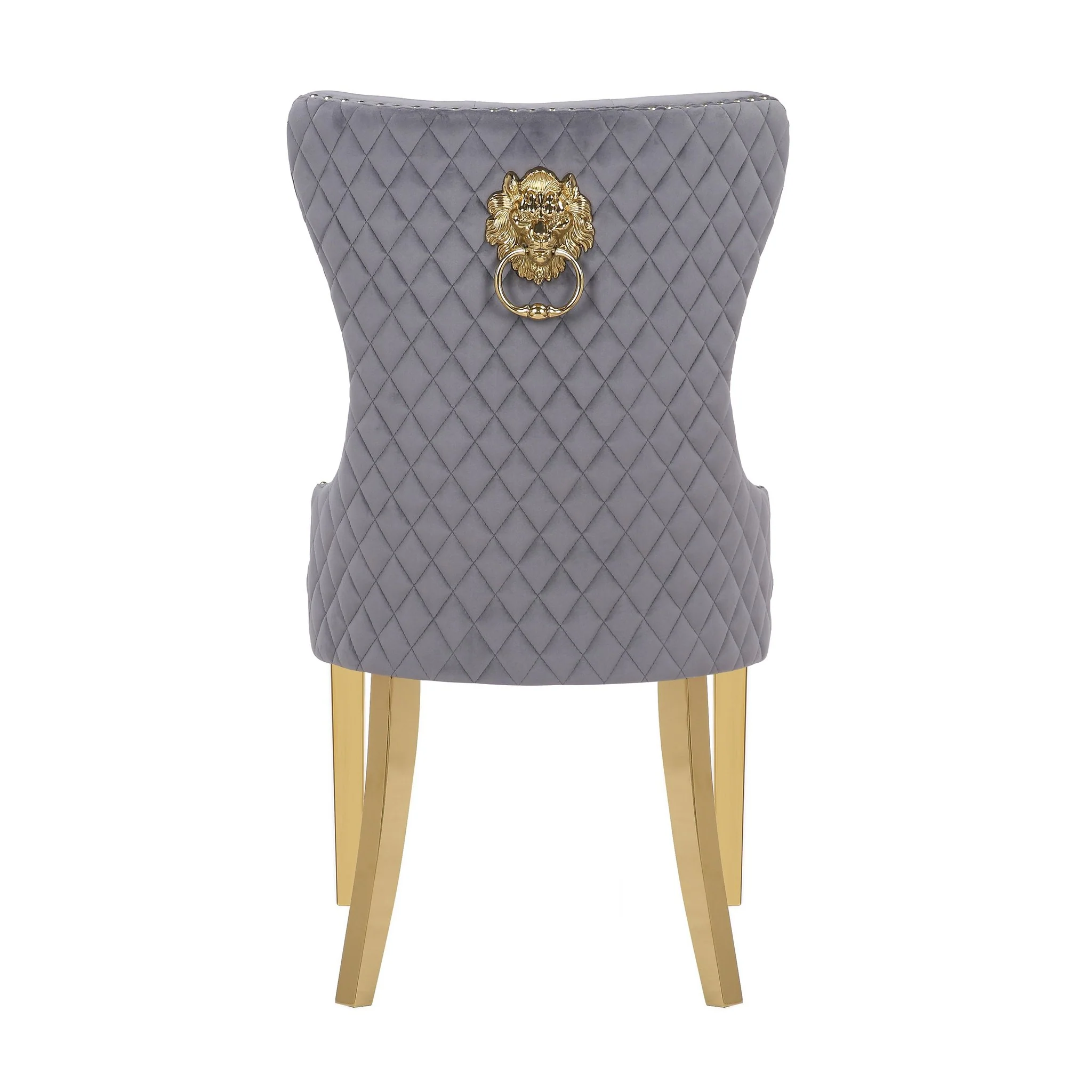 Simba Gold Legs Chair Finish with Velvet Fabric in Dark Gray - Image 5