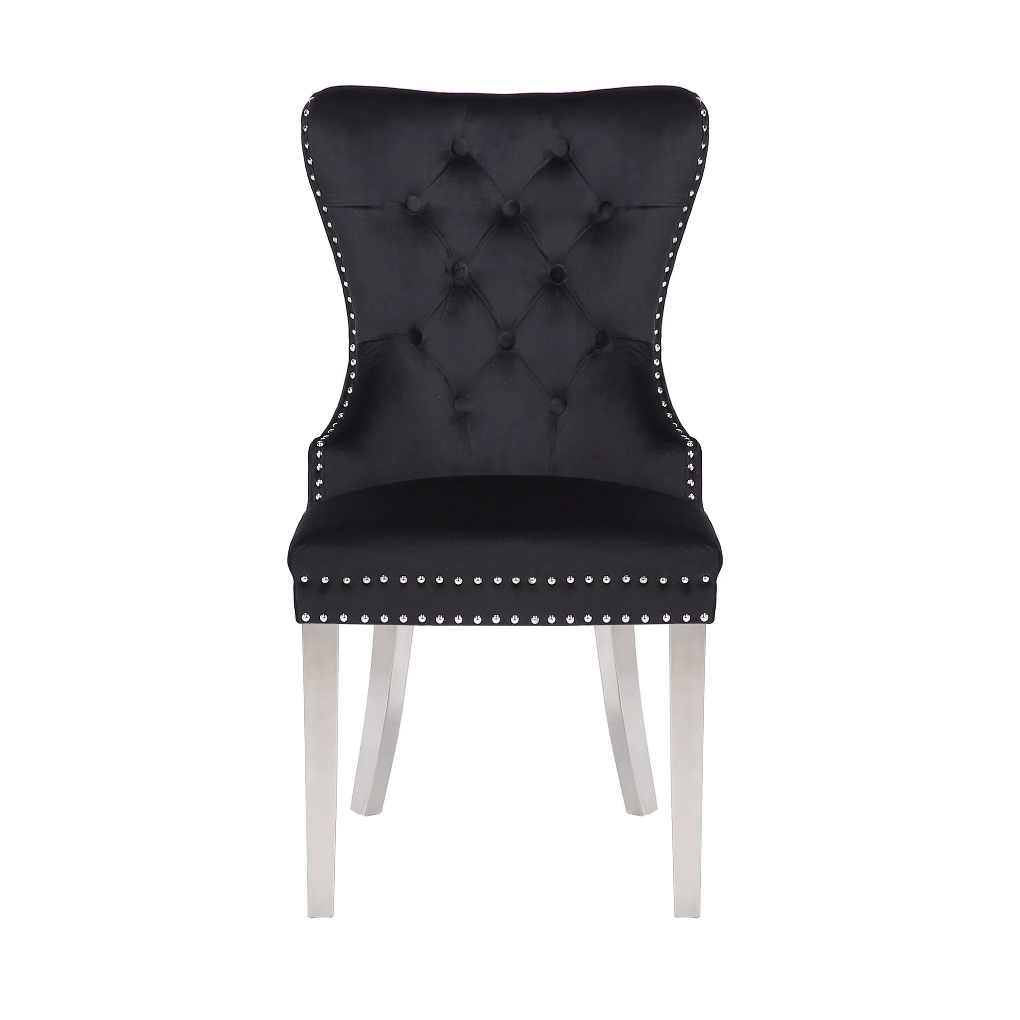 Simba Stainless Steel Legs Chair Finish with Velvet Fabric in Black - Image 4