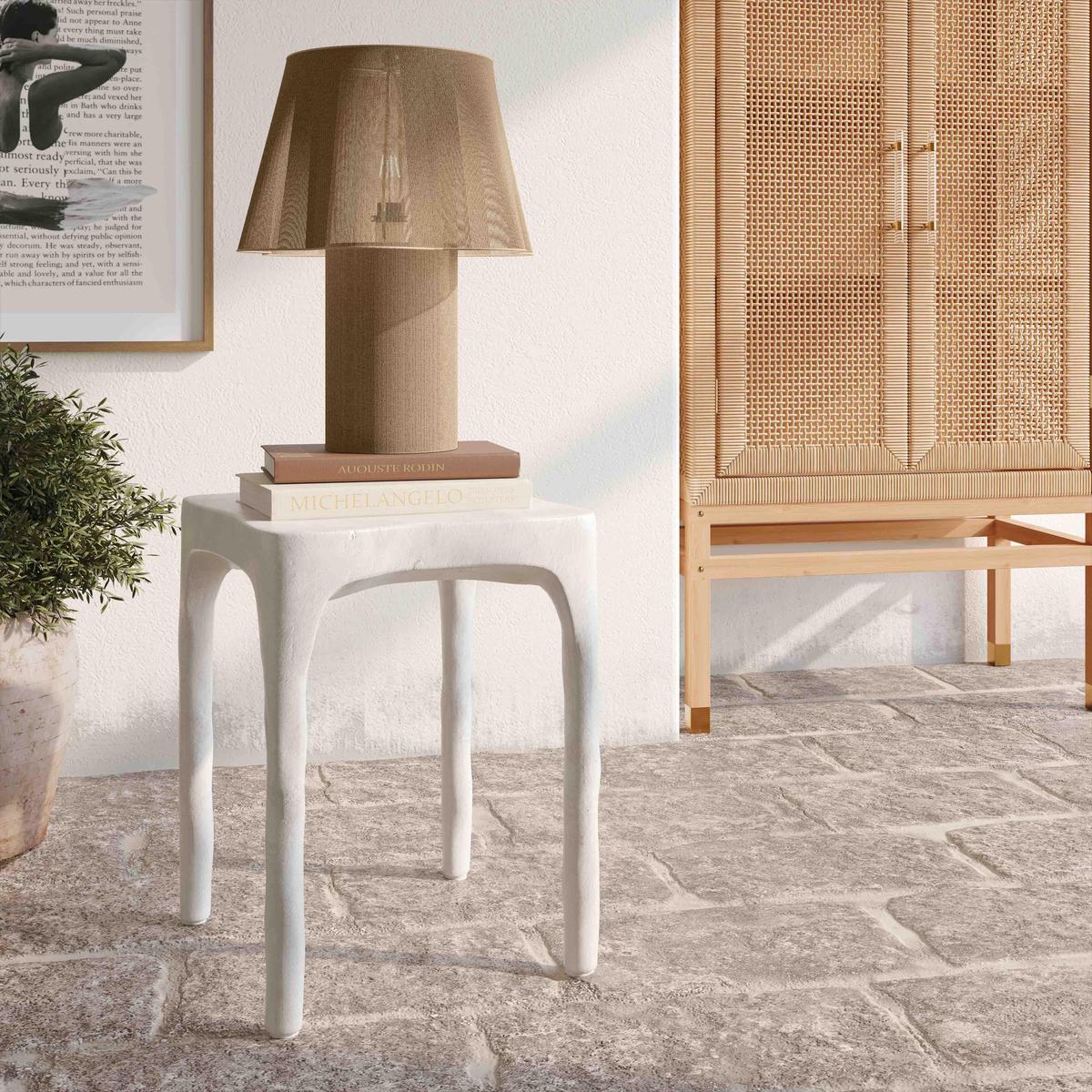 Skully Cream Textured Side Table - Image 2