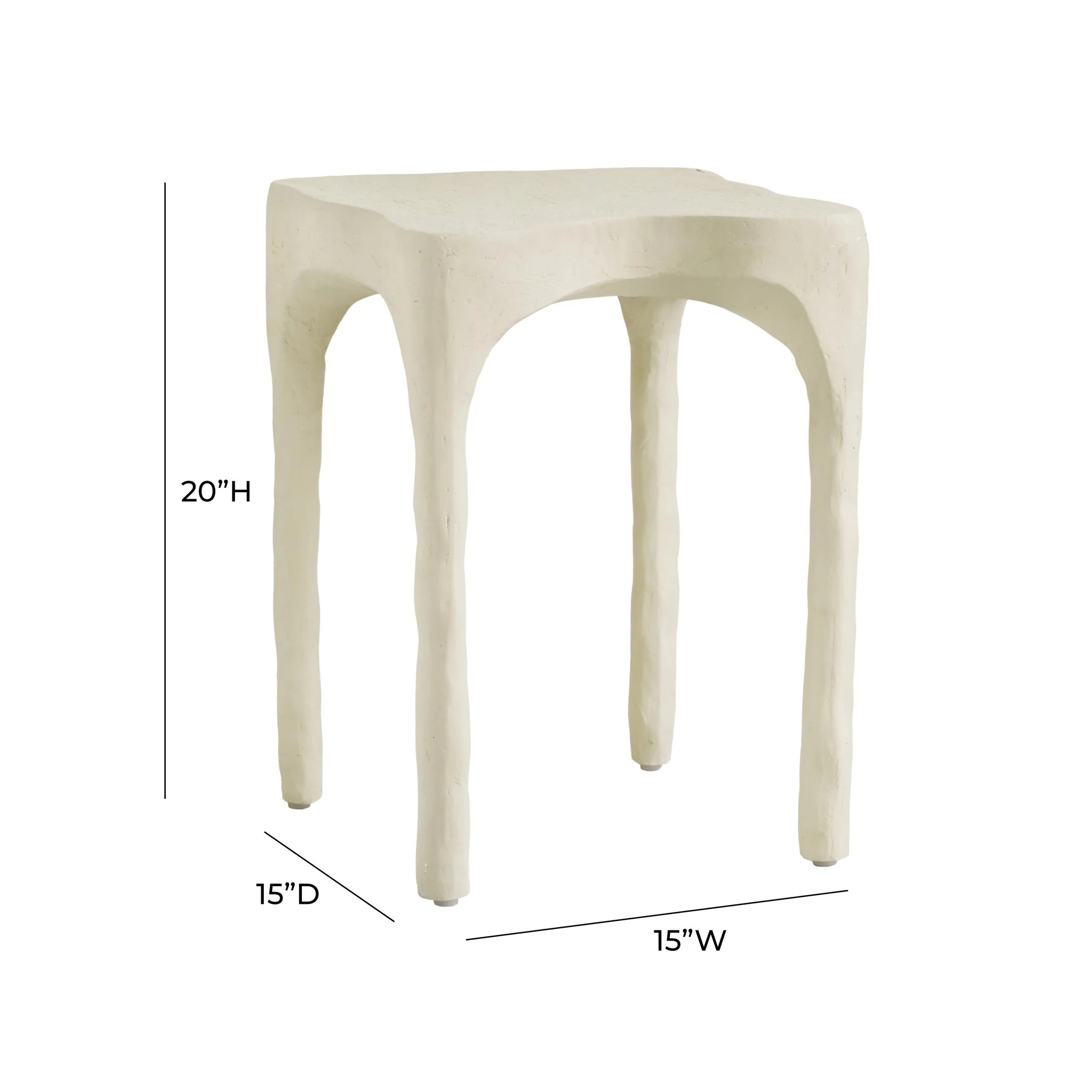 Skully Cream Textured Side Table - Image 5