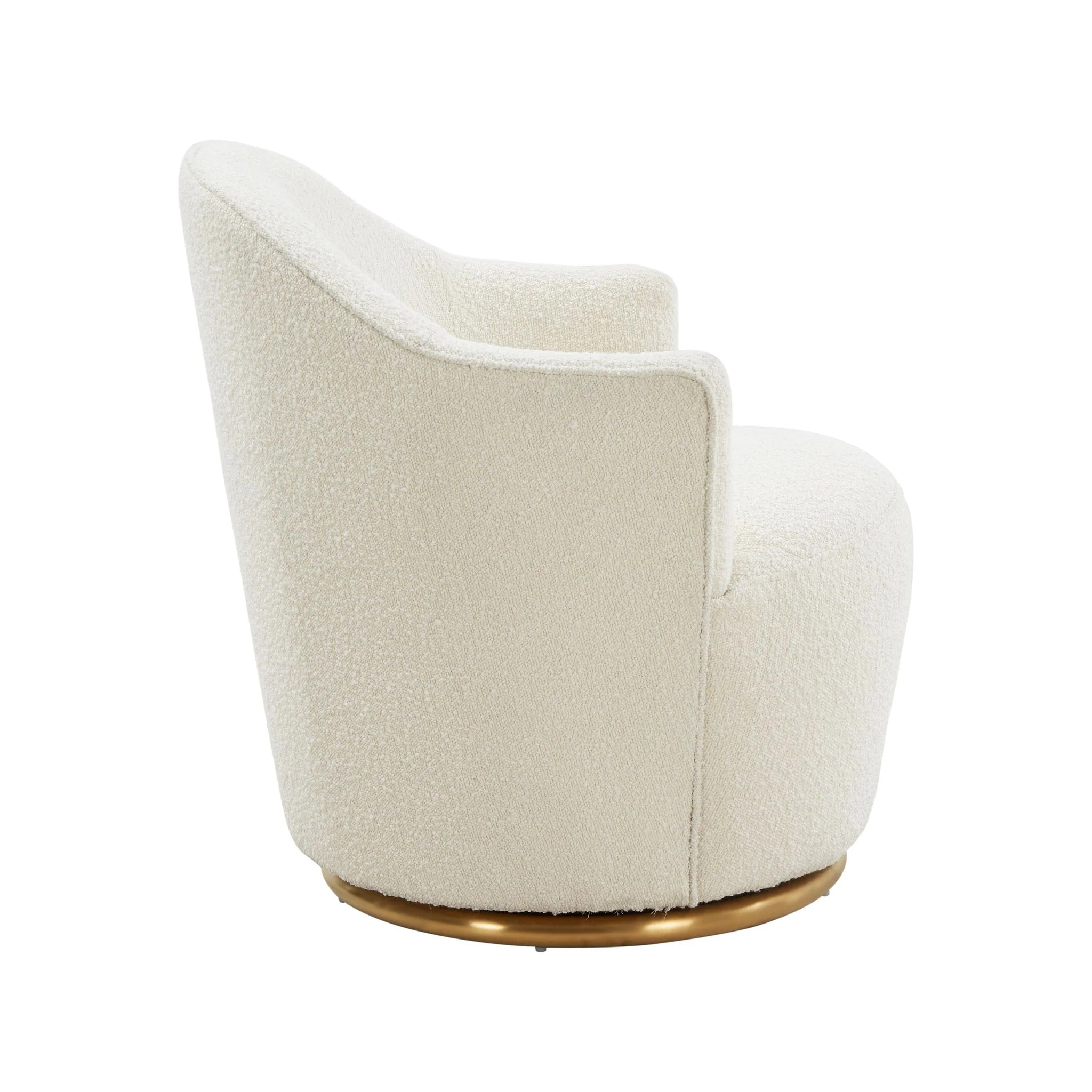 Skyla Cream Boucle Swivel Chair - Image 5