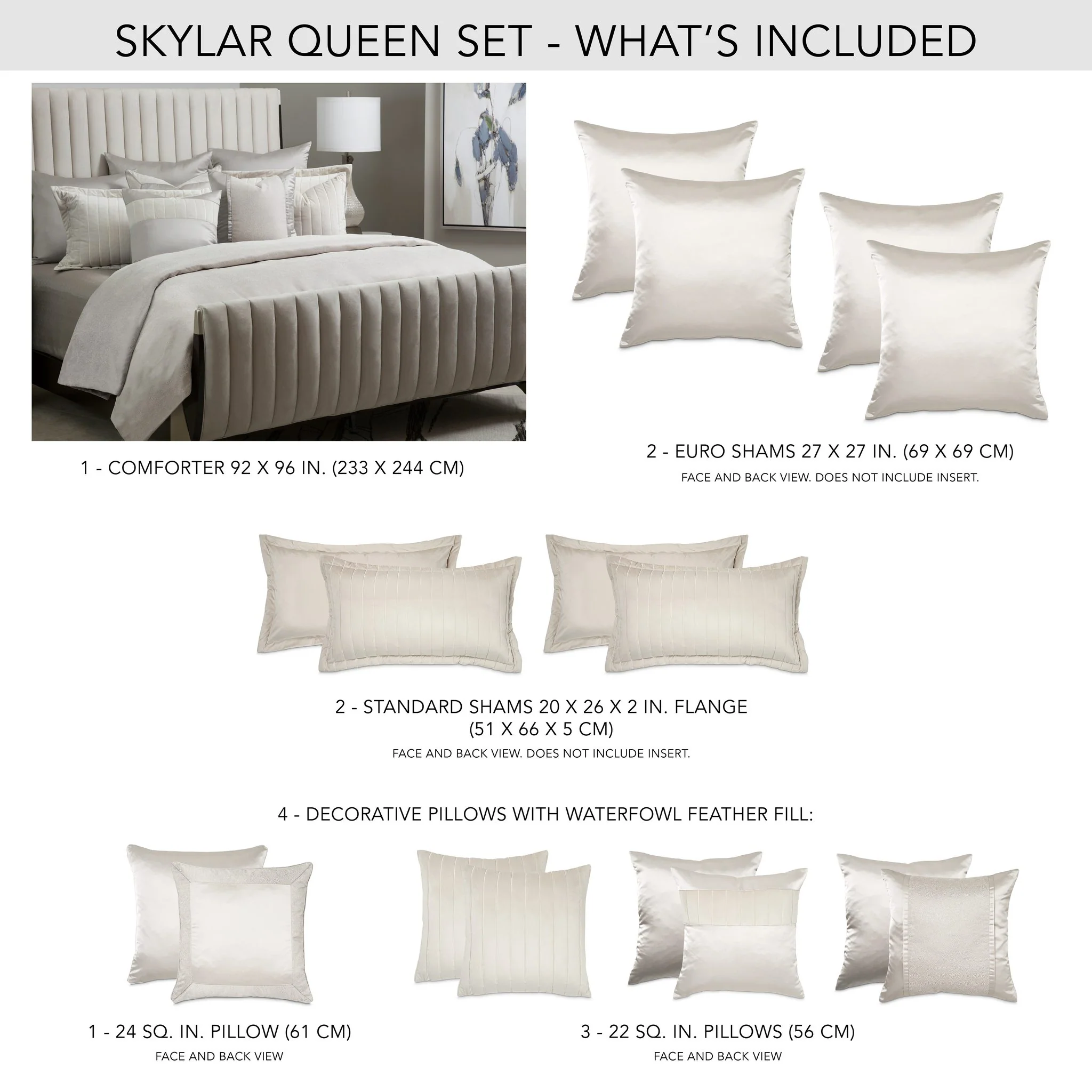 Skylar 9-Piece Queen Comforter Set - Champagne - Image 3