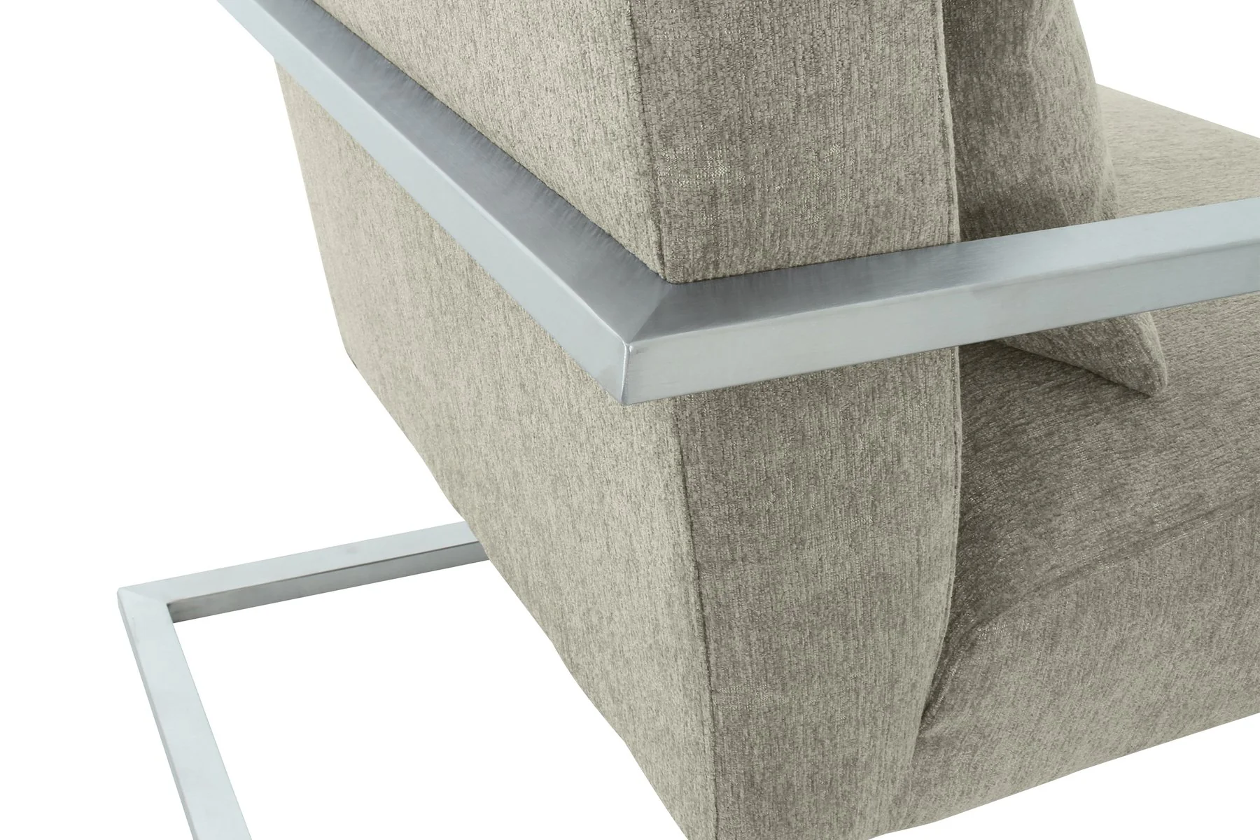 Skyline Modern Accent Chair In Gray Linen and Steel Legs - Image 5