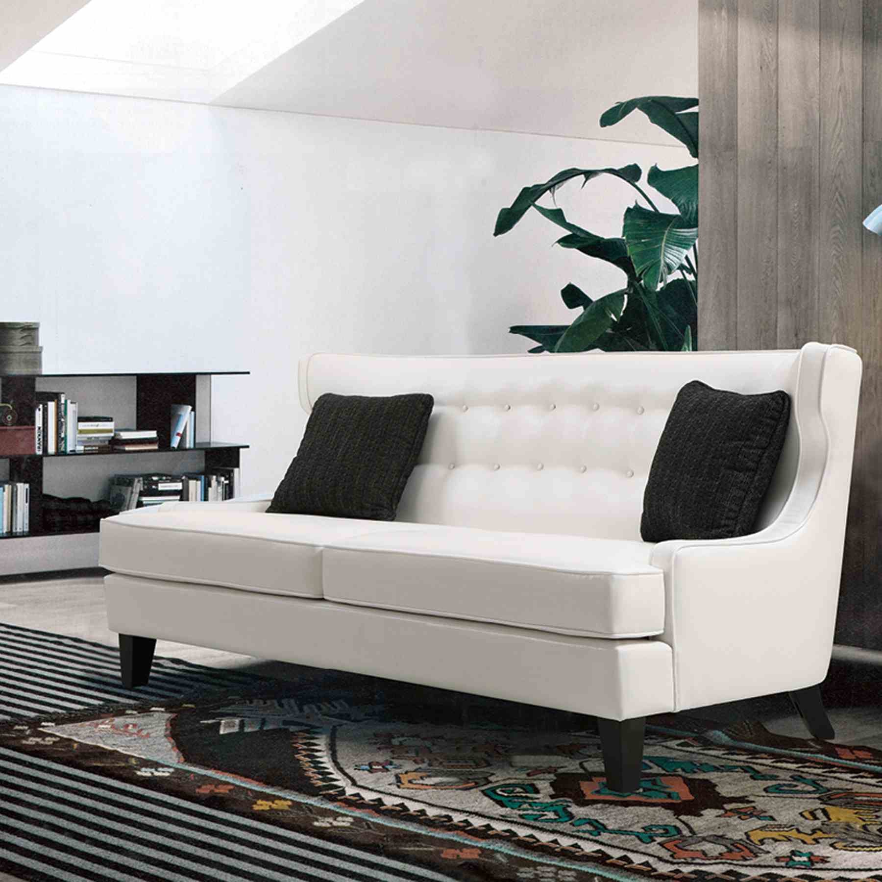 Skyline Sofa In White Bonded Leather - Image 2