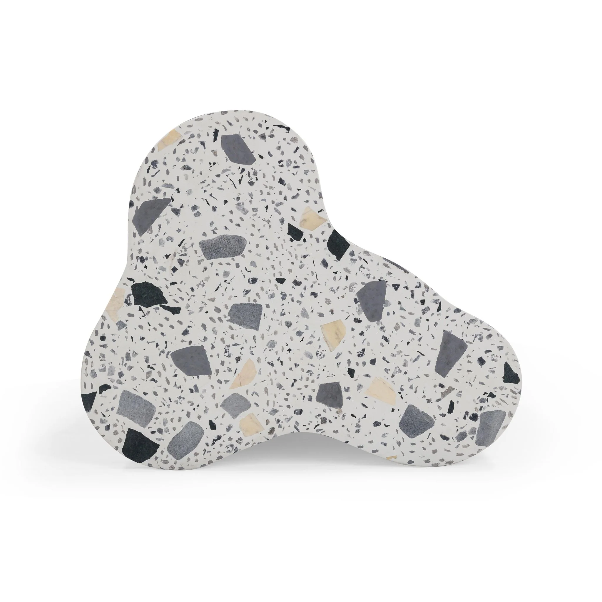 Slab Black & White Riverbed Terrazzo Indoor/Outdoor Side Table - Image 6