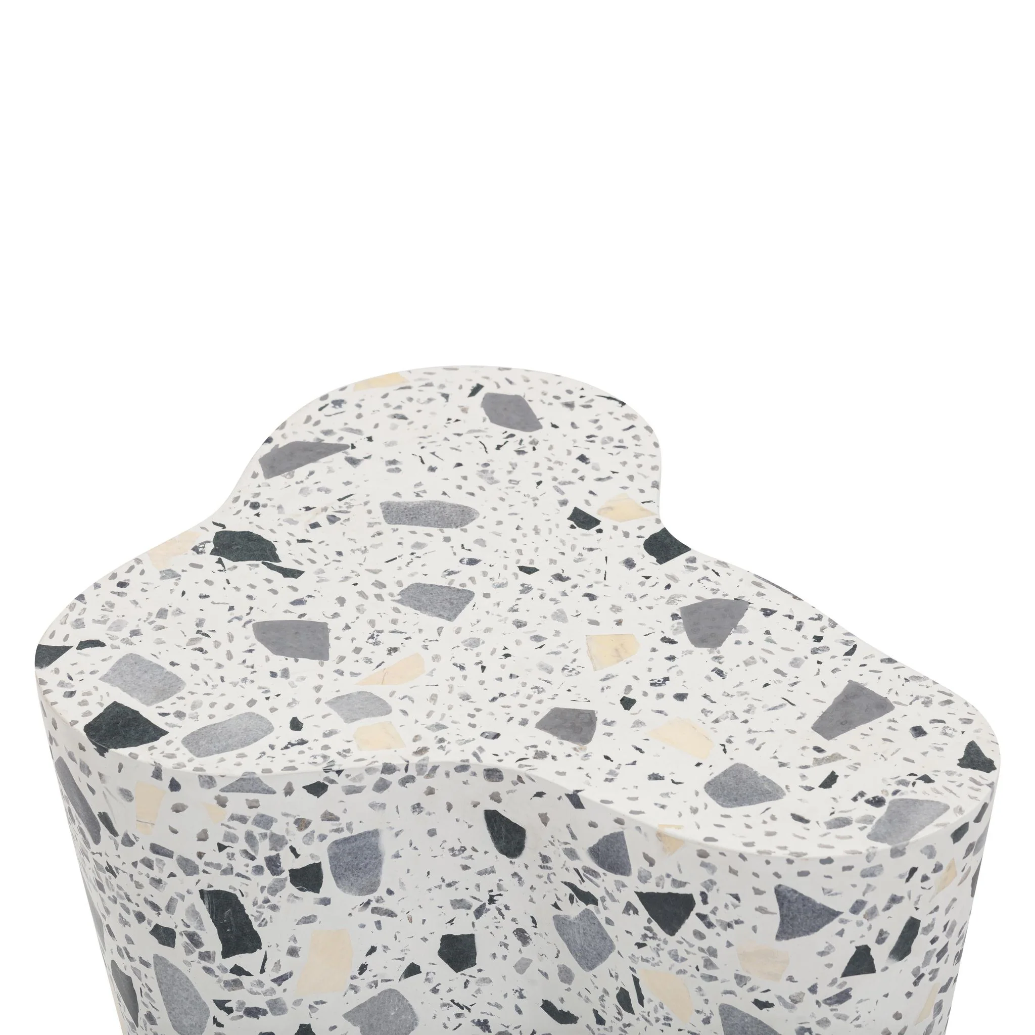 Slab Black & White Riverbed Terrazzo Indoor/Outdoor Side Table - Image 8