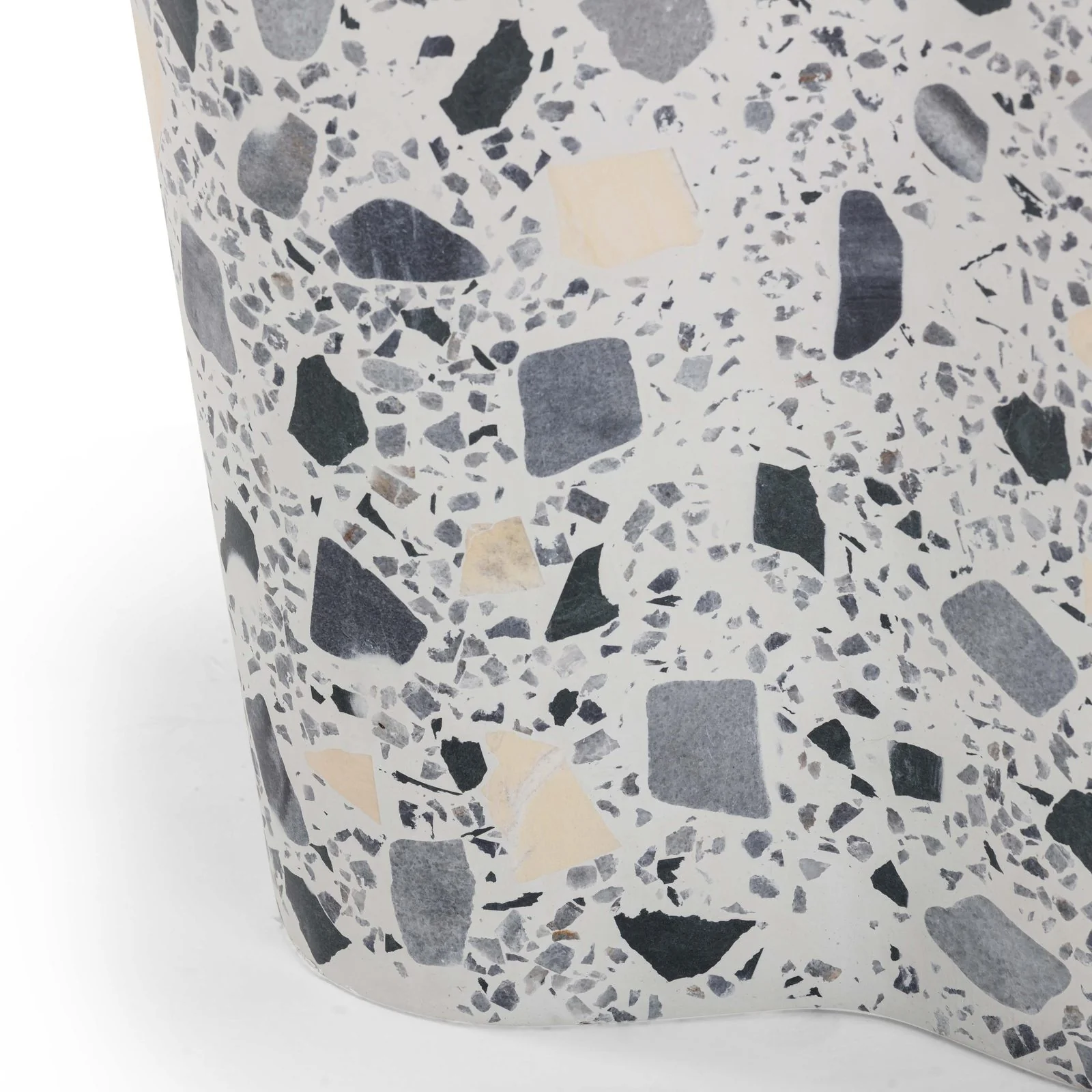 Slab Black & White Riverbed Terrazzo Indoor/Outdoor Side Table - Image 9