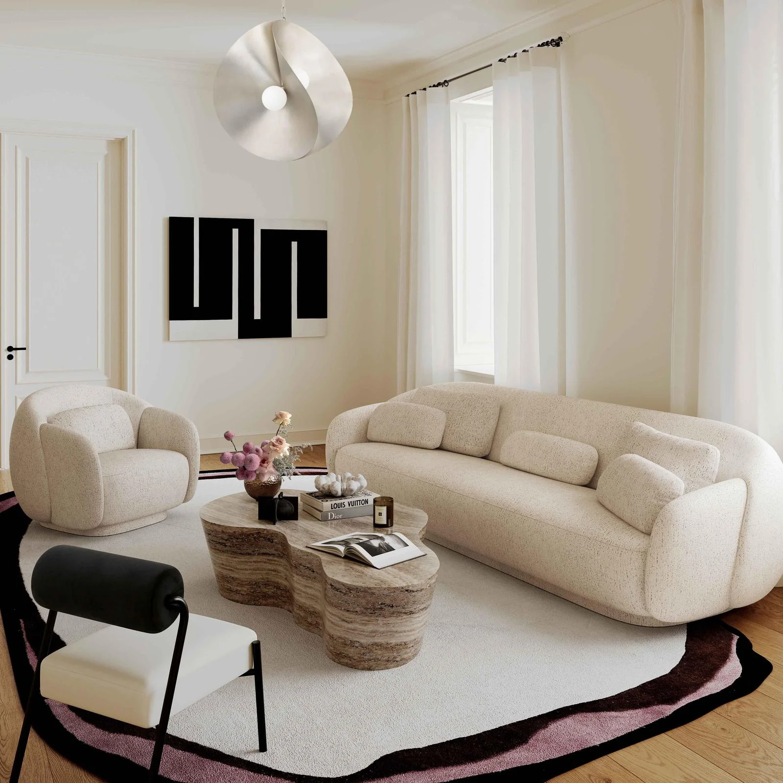 Slab Faux Travertine Coffee Table - Image 2