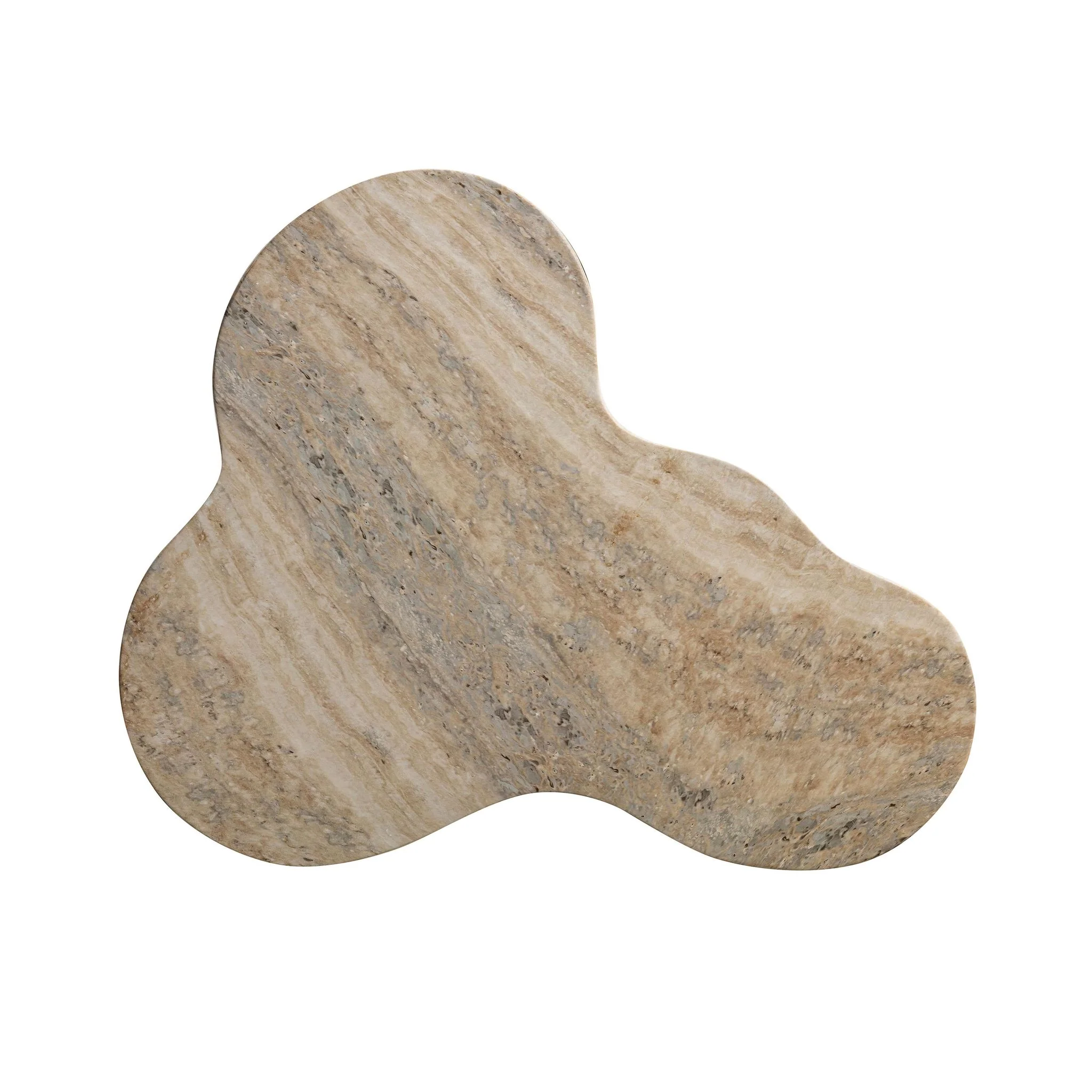 Slab Faux Travertine Short Side Table - Image 4