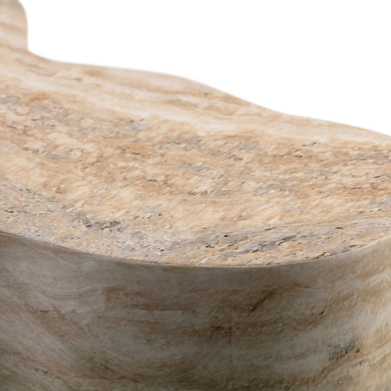 Slab Faux Travertine Short Side Table - Image 5