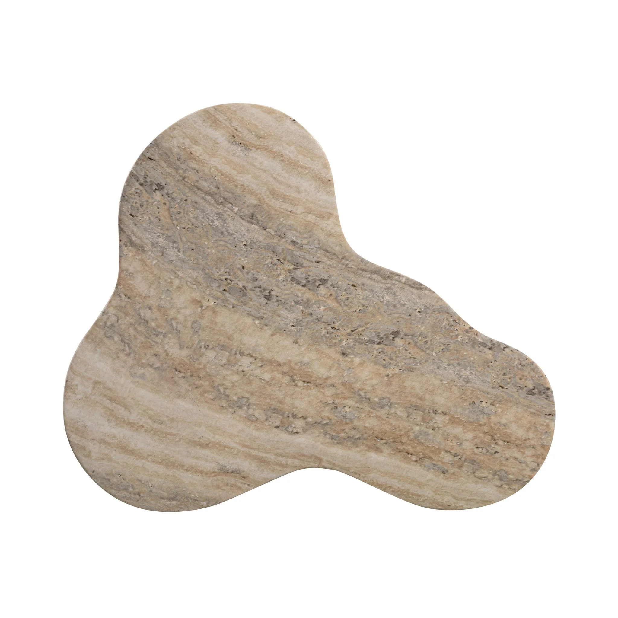 Slab Faux Travertine Tall Side Table - Image 5