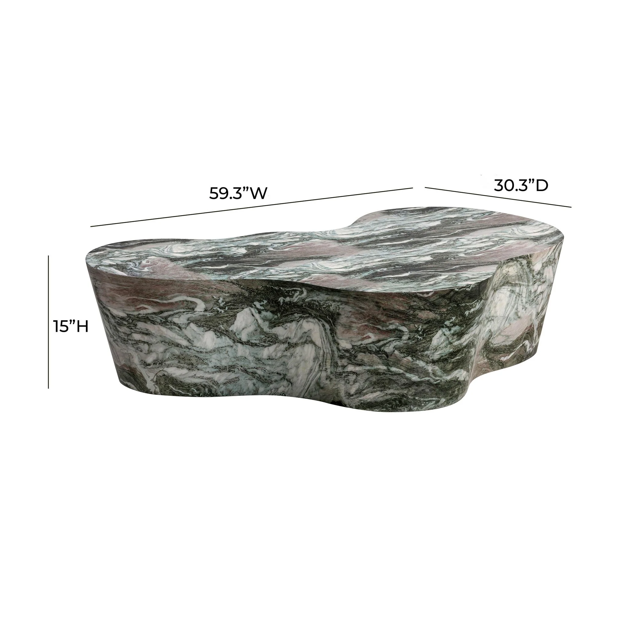 Slab Grey/Blush Faux Marble Coffee Table - Image 7