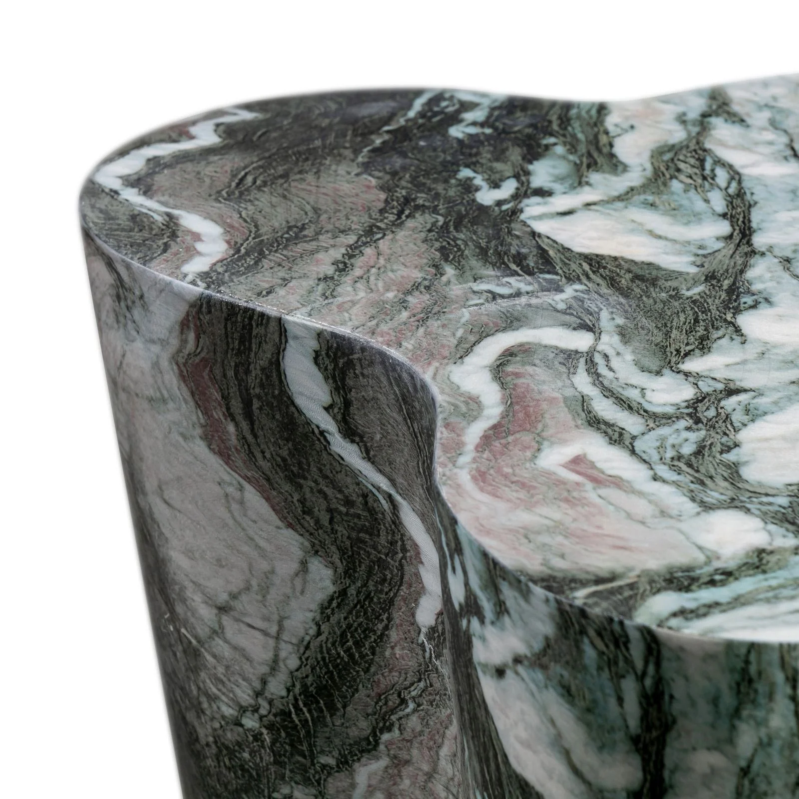 Slab Grey/Blush Faux Marble Tall Side Table - Image 4