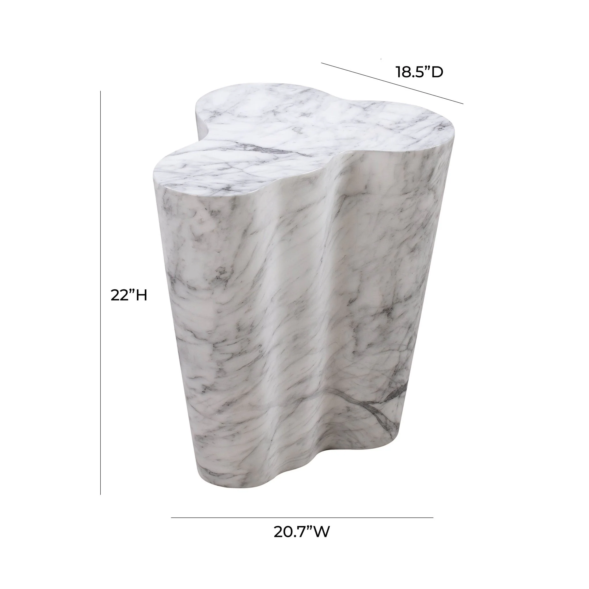 Slab Marble Tall Side Table - Image 7
