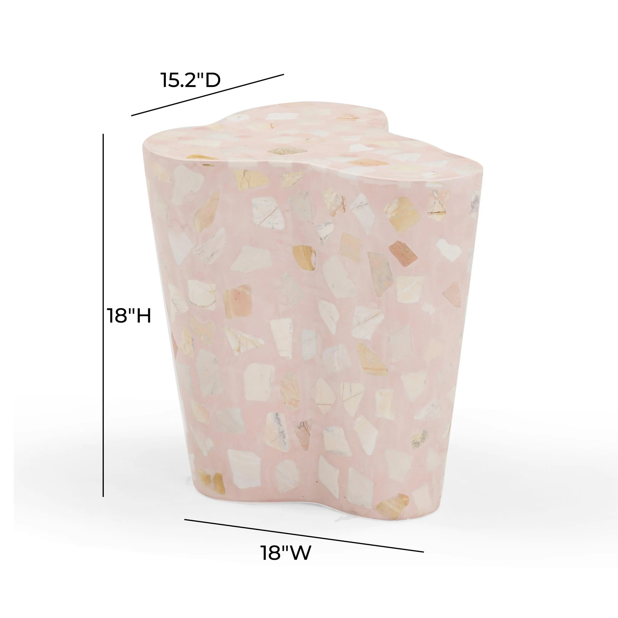 Slab Sunset Pink Terrazzo Indoor/Outdoor Side Table - Image 10