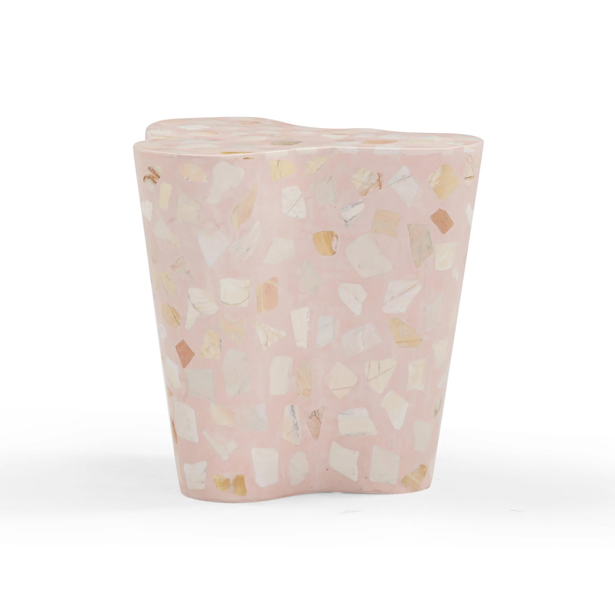 Slab Sunset Pink Terrazzo Indoor/Outdoor Side Table - Image 3