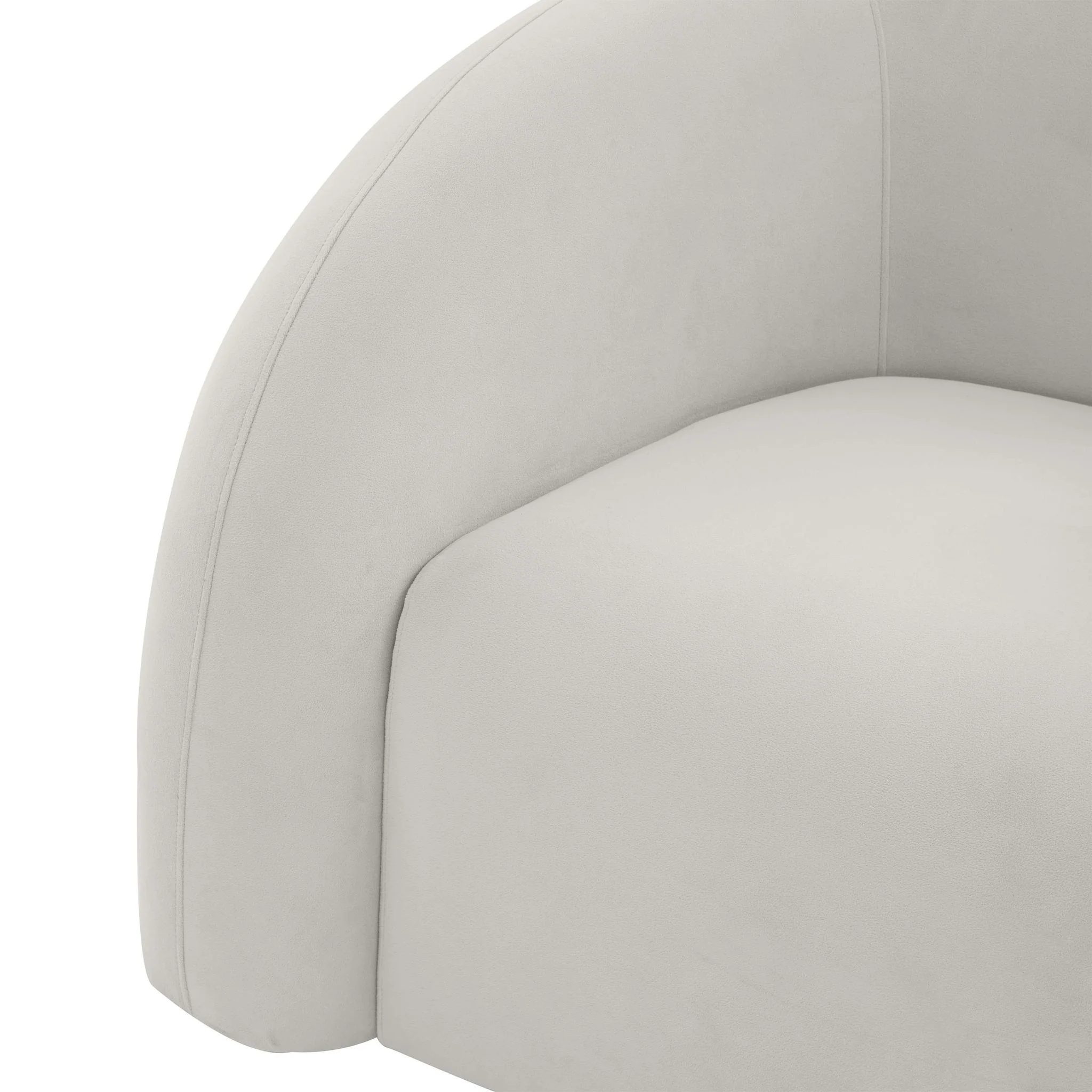 Slipper Light Grey Velvet Swivel Chair - Image 4
